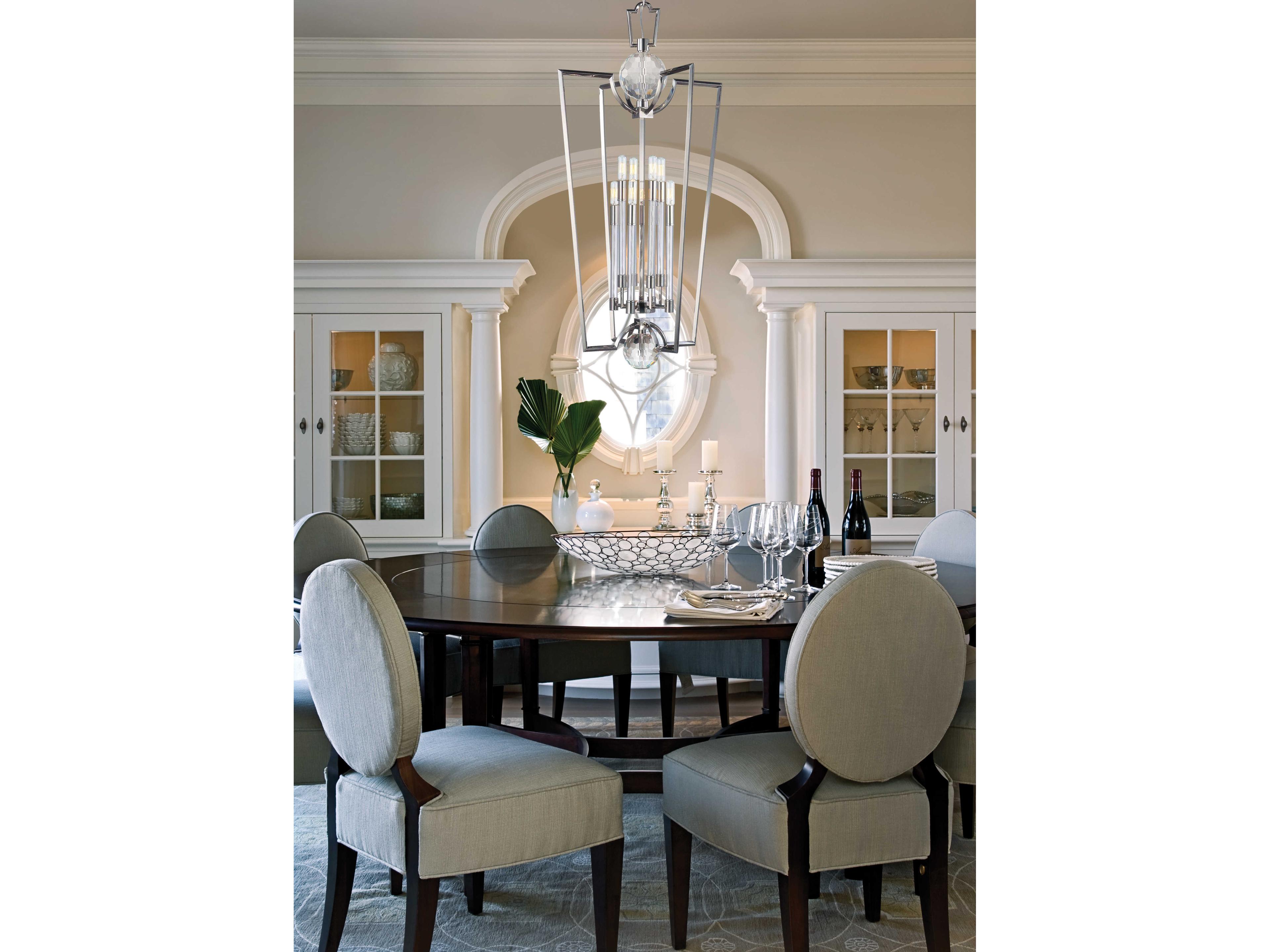 Hudson Valley Waterloo 8-Light Polished Nickel Crystal Lantern Pendant