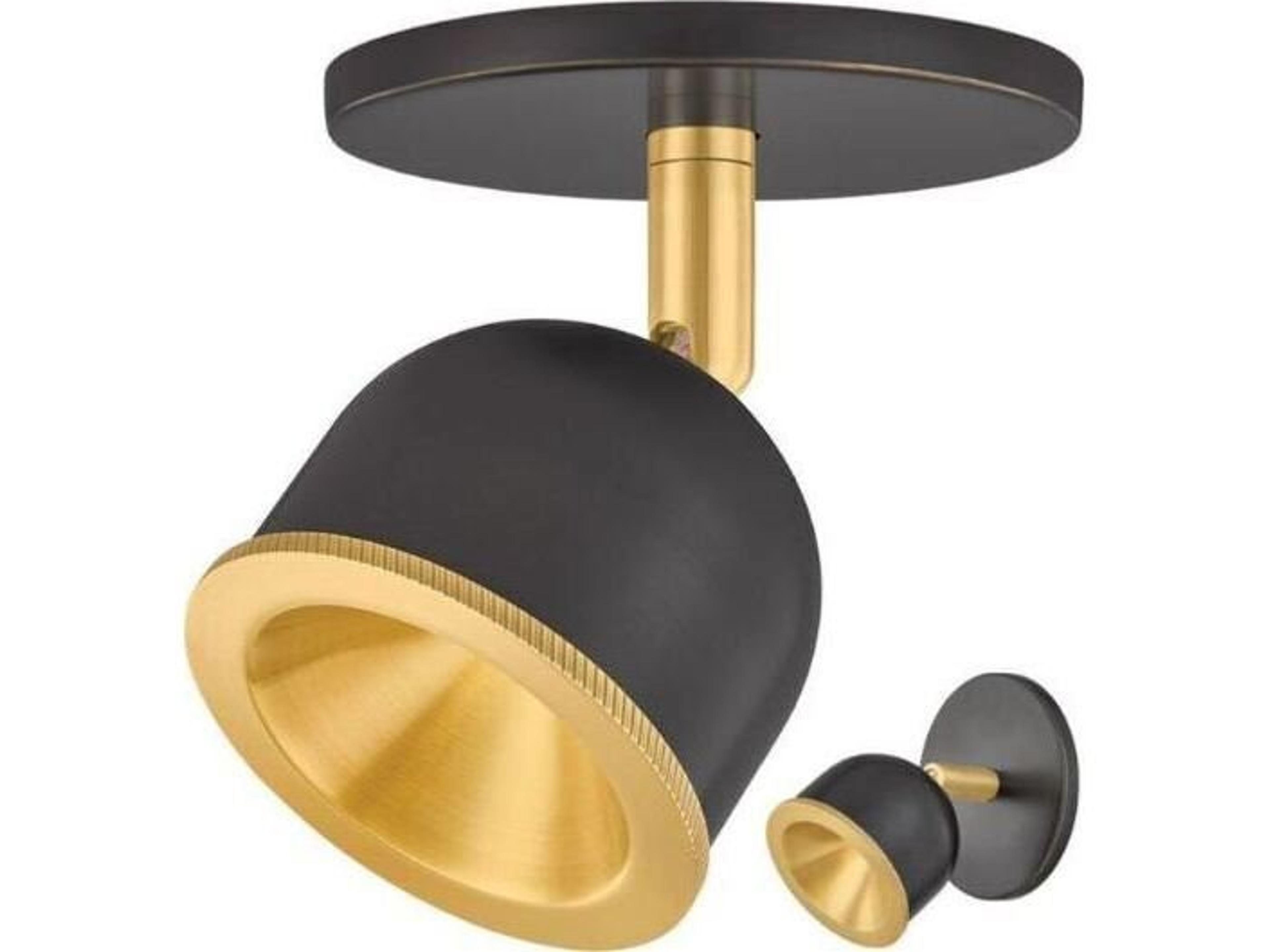 Tuthill 1-Light Aged Brass Distressed Bronze Bell Flush Mount