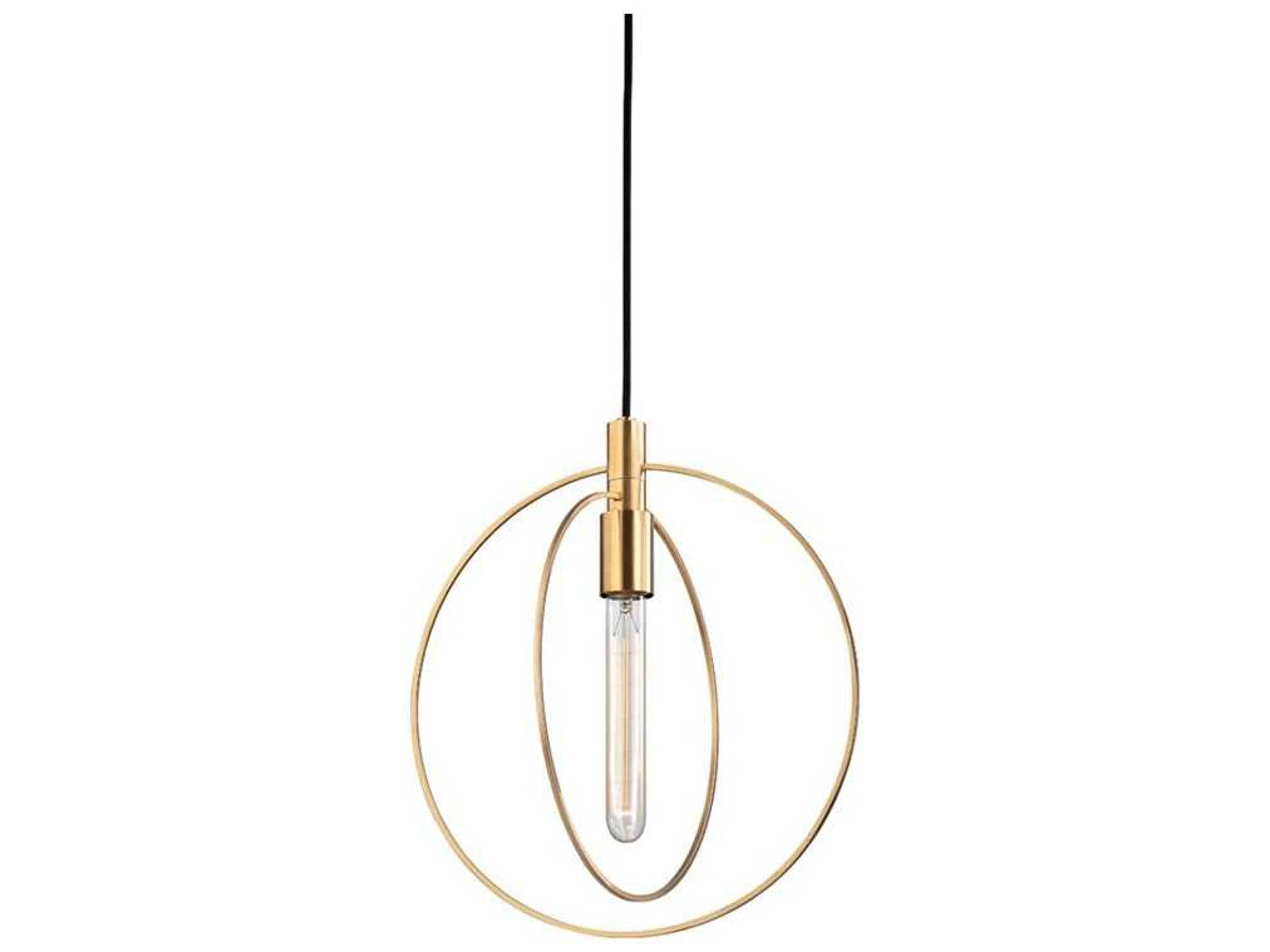Hudson Valley Masonville 1-Light Aged Brass Round Pendant