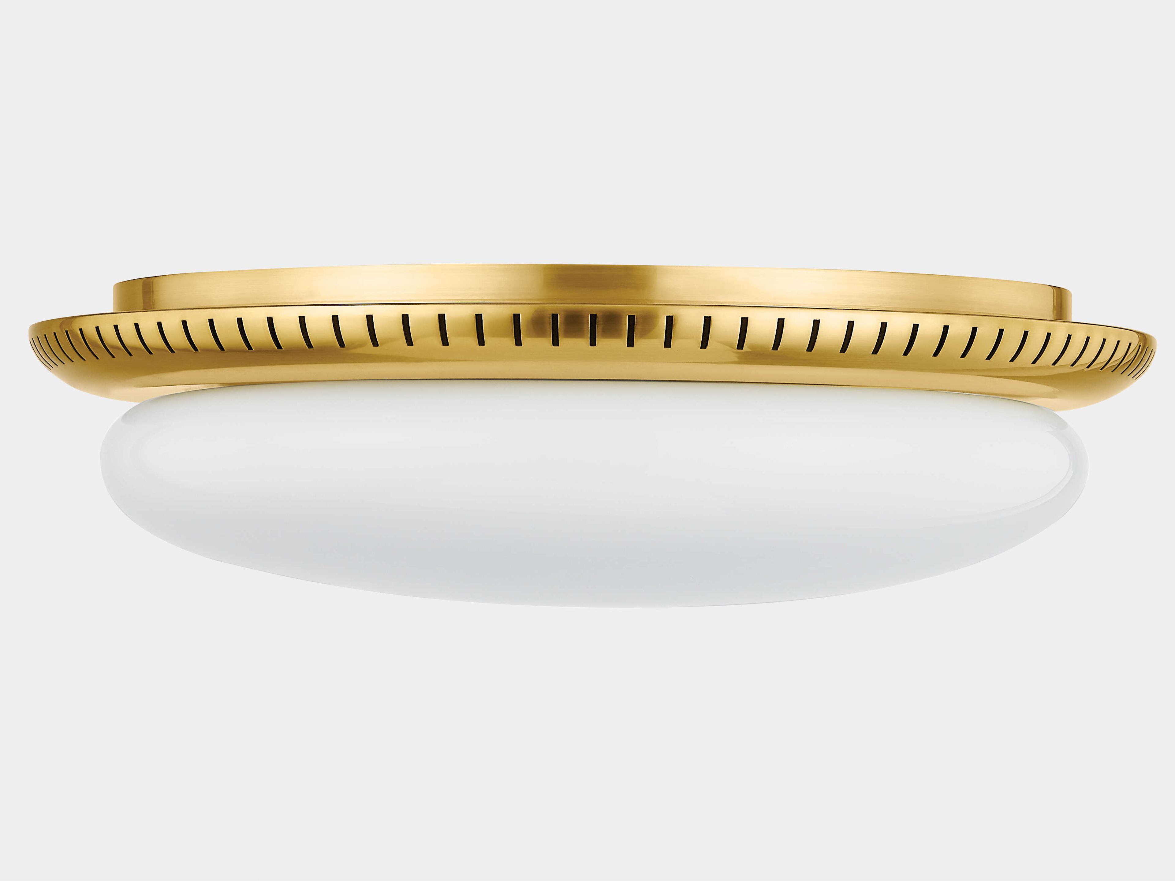 Hudson Valley North Castle 1-Light Aged Brass White Flush Mount