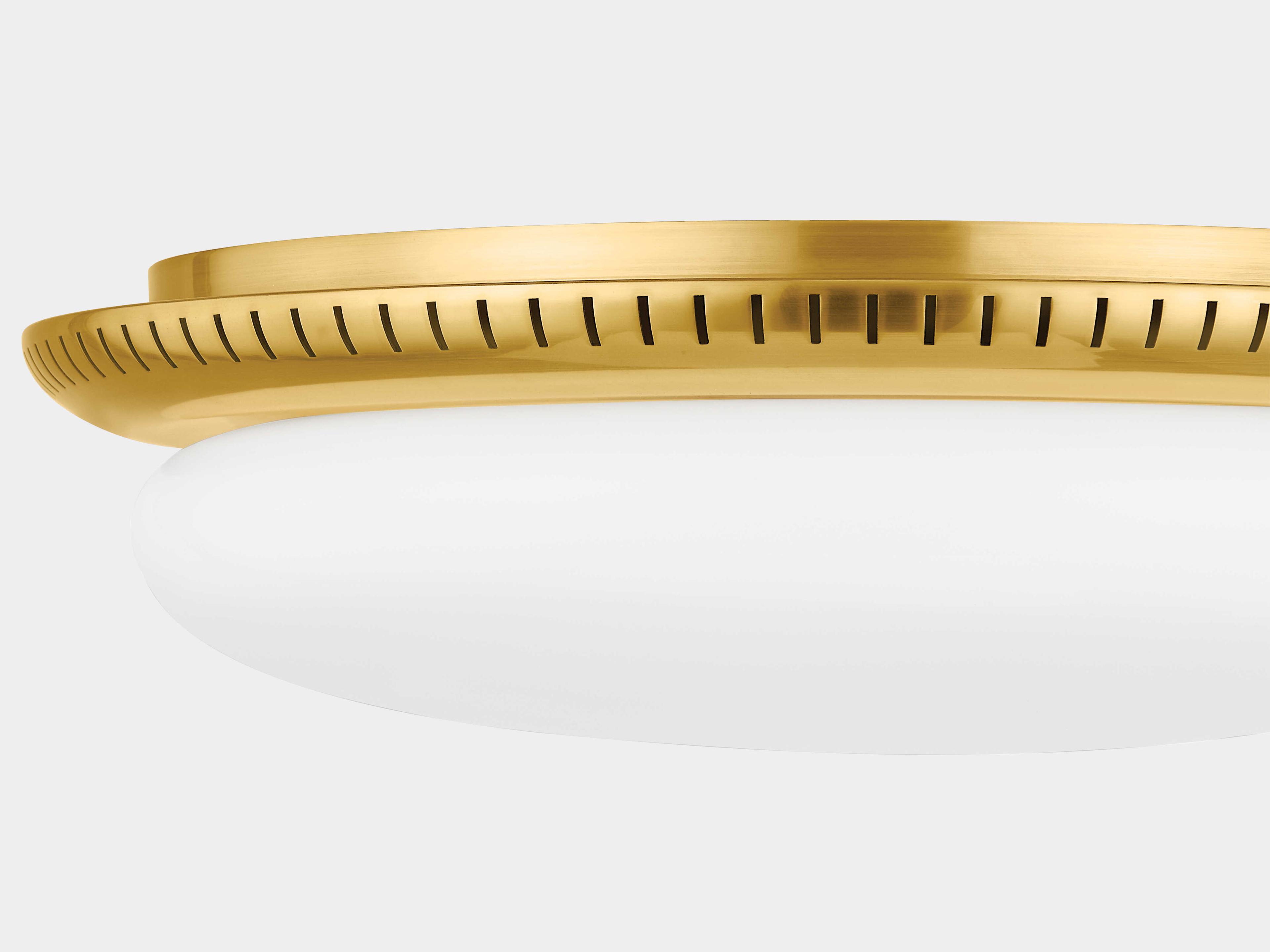 Hudson Valley North Castle 1-Light Aged Brass White Flush Mount