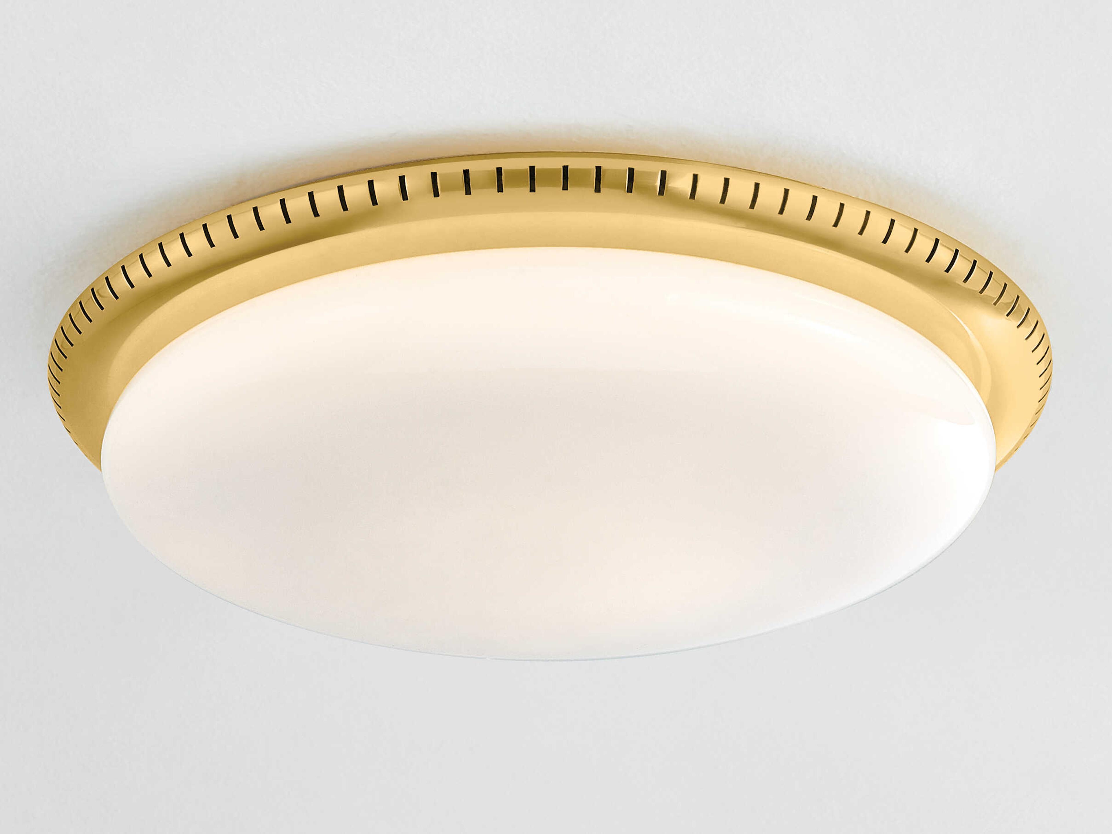Hudson Valley North Castle 1-Light Aged Brass White Flush Mount
