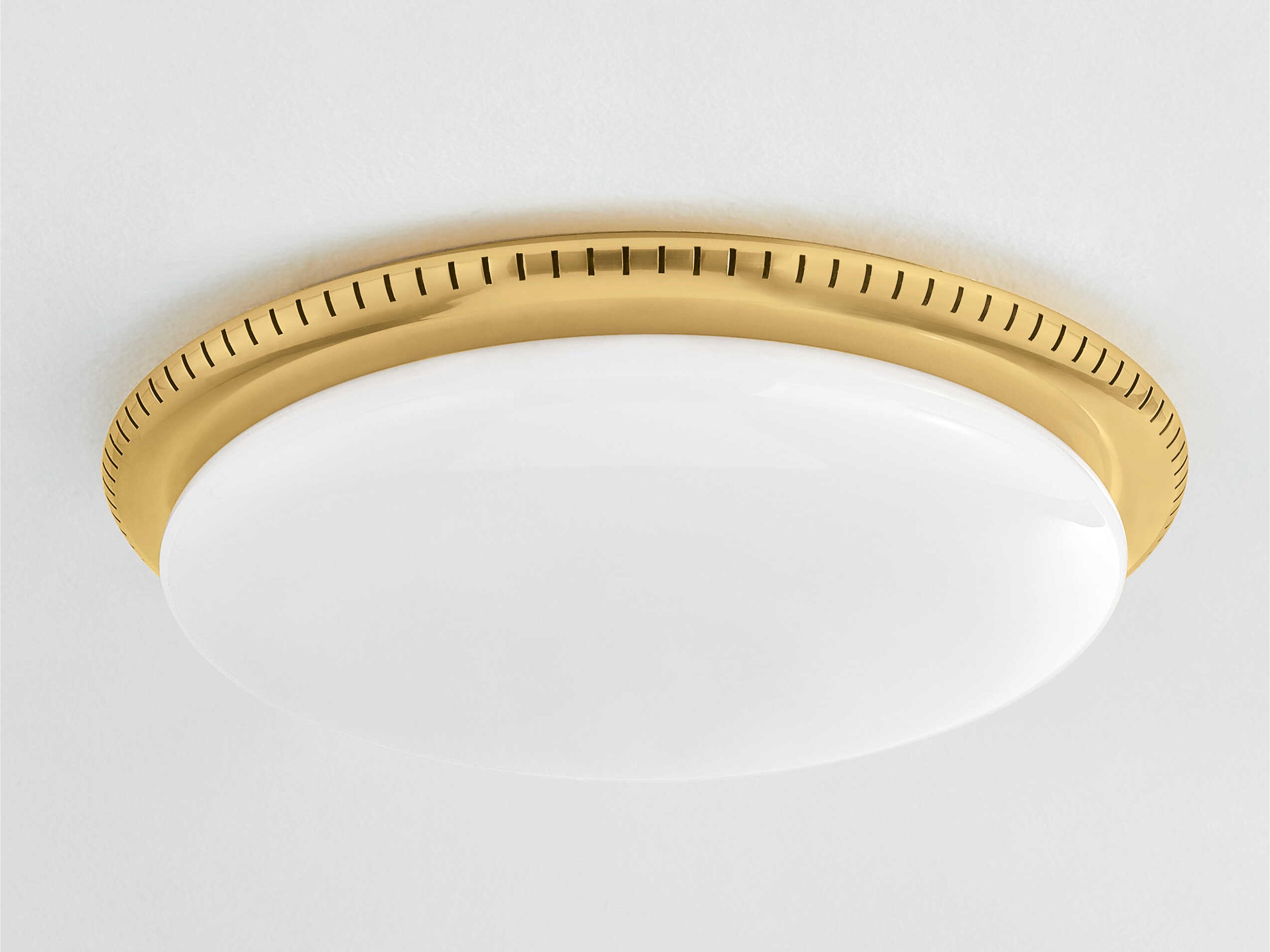 Hudson Valley North Castle 1-Light Aged Brass White Flush Mount