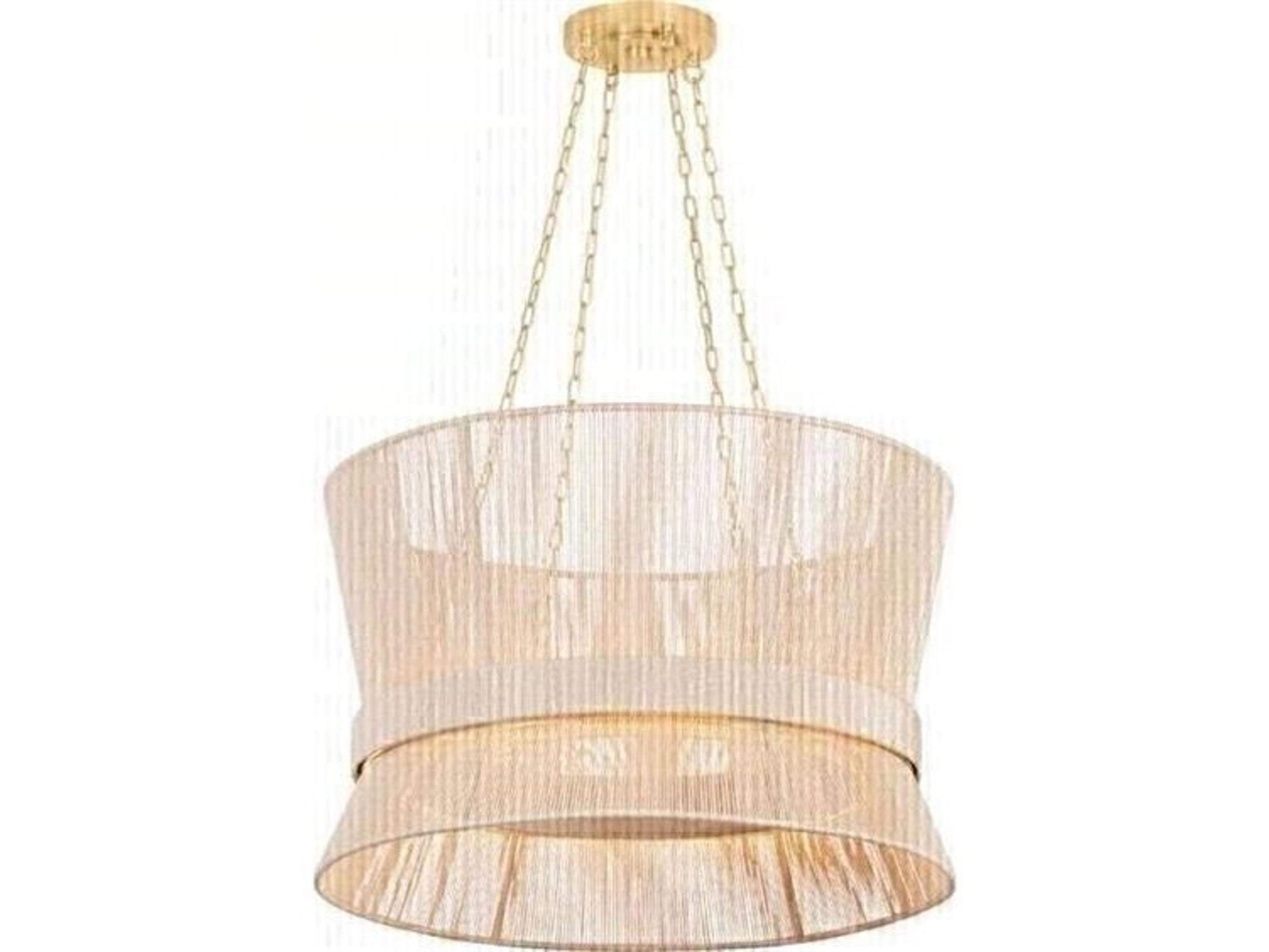 Ocean Hill 1-Light Vintage Gold Leaf Drum Pendant