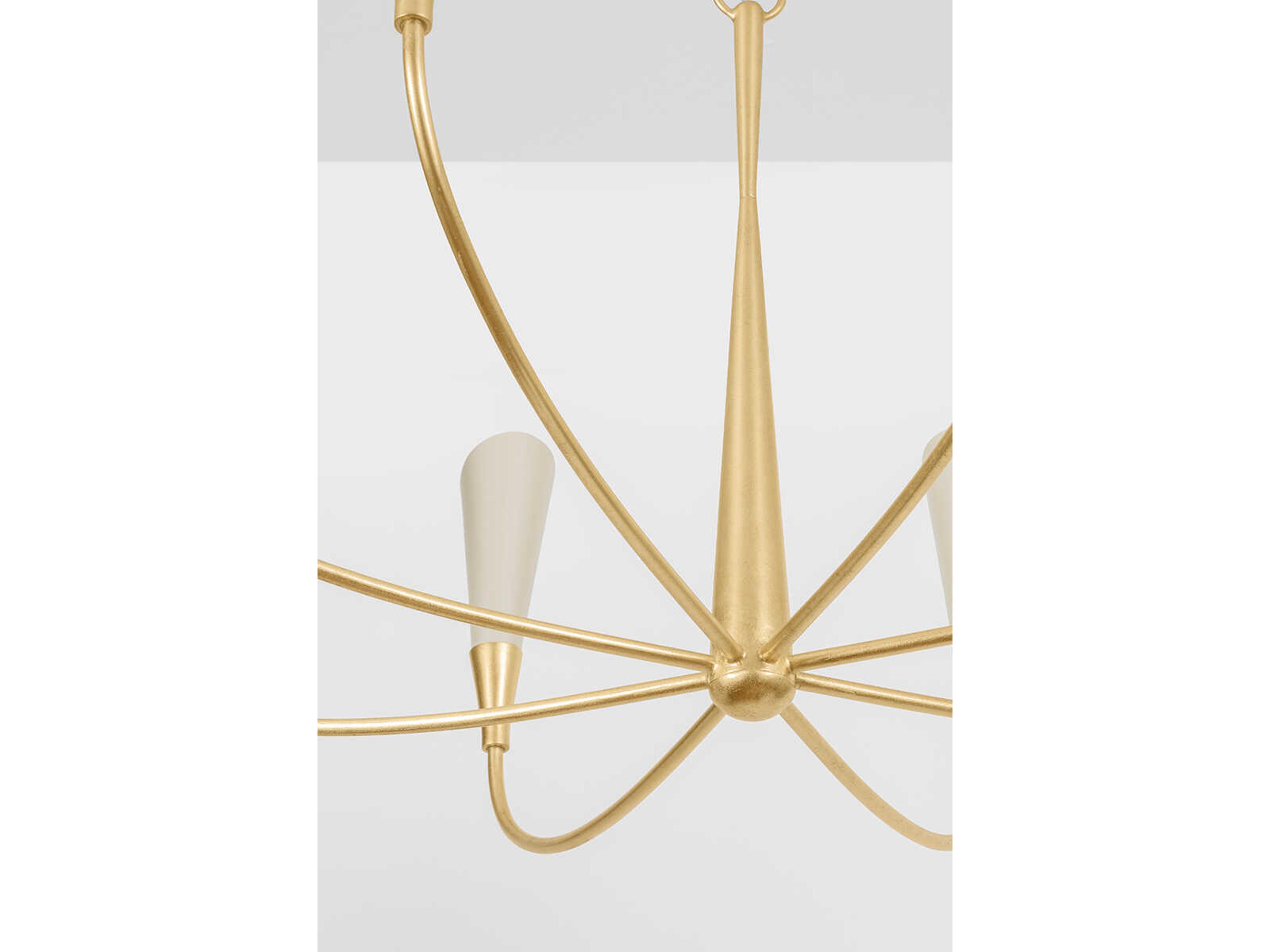 Hudson Valley Montrose 8-Light Vintage Gold Leaf Soft Sand Off White Candelabra Chandelier