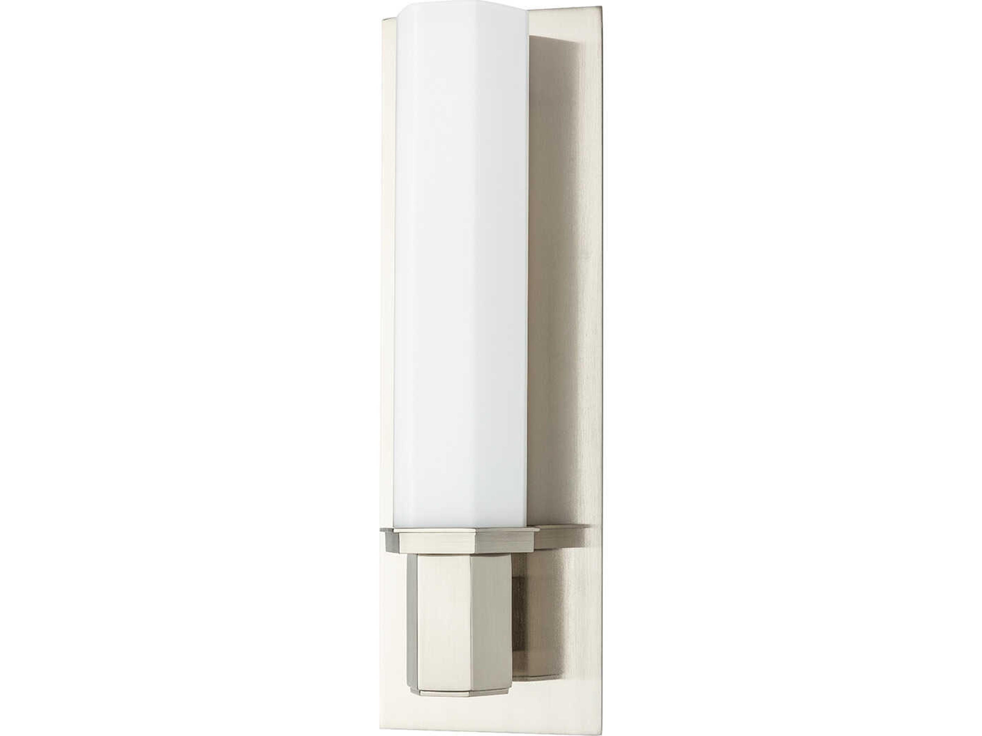 Walton 1-Light Satin Nickel Glass Wall Sconce