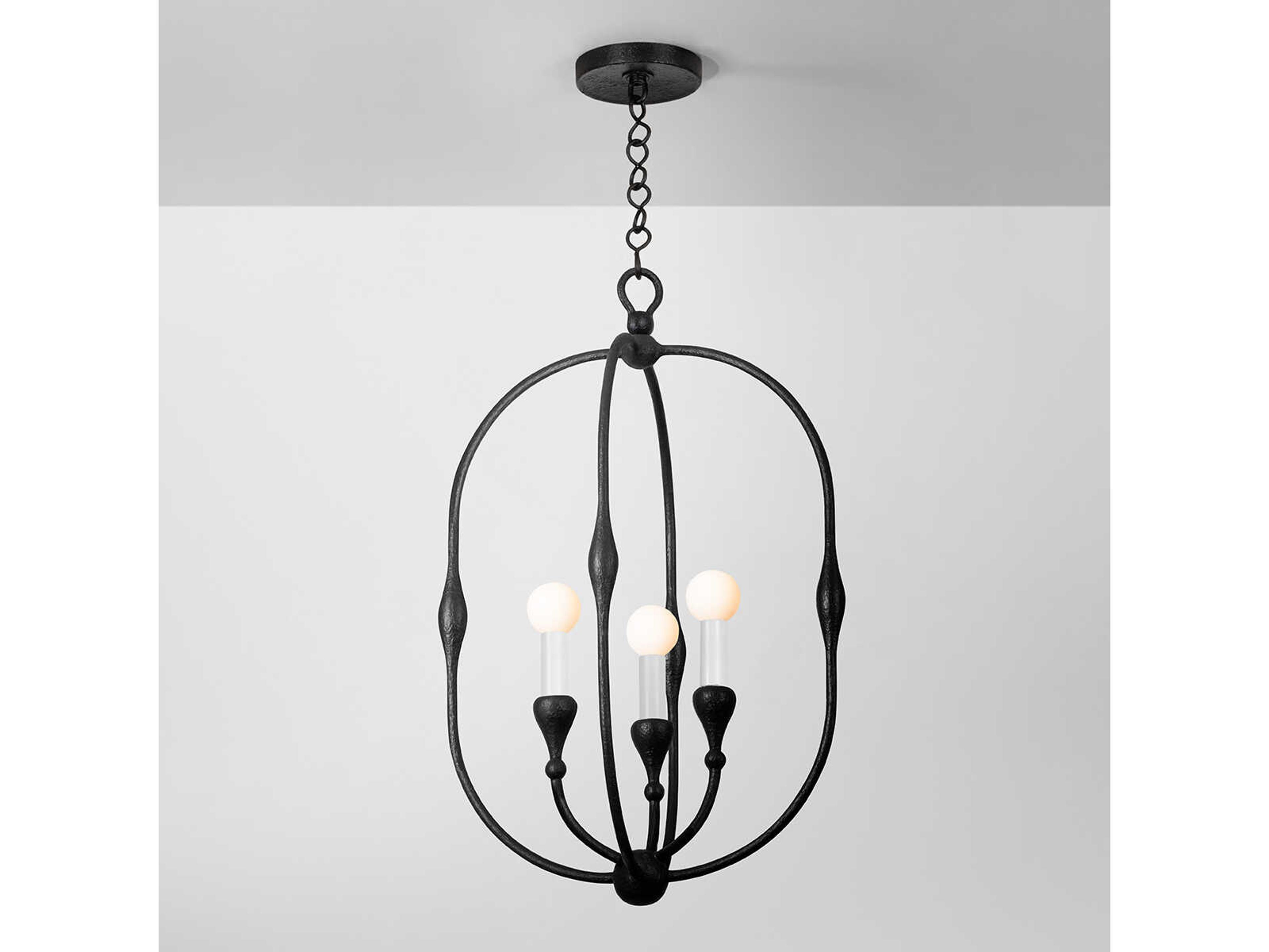 Hudson Valley Baltic 3-Light Aged Iron Black Pendant