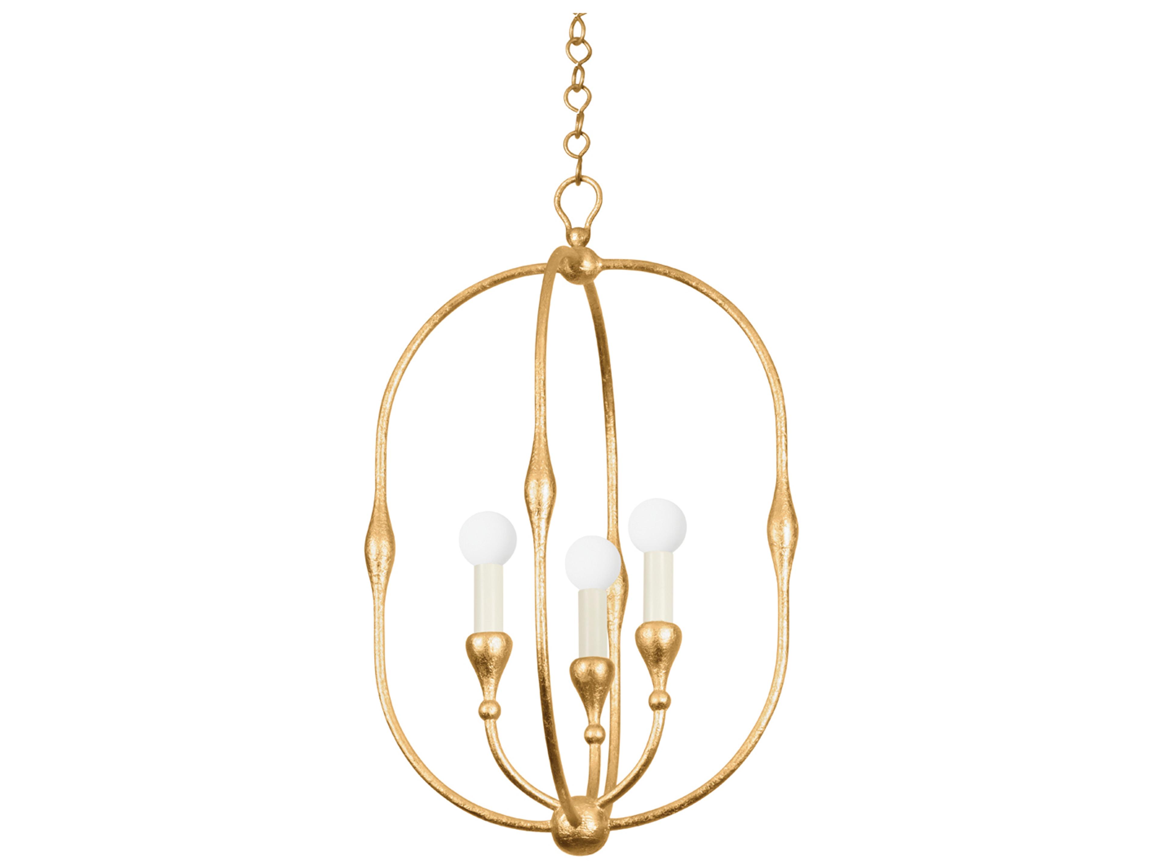 Baltic 3-Light Vintage Gold Leaf Pendant