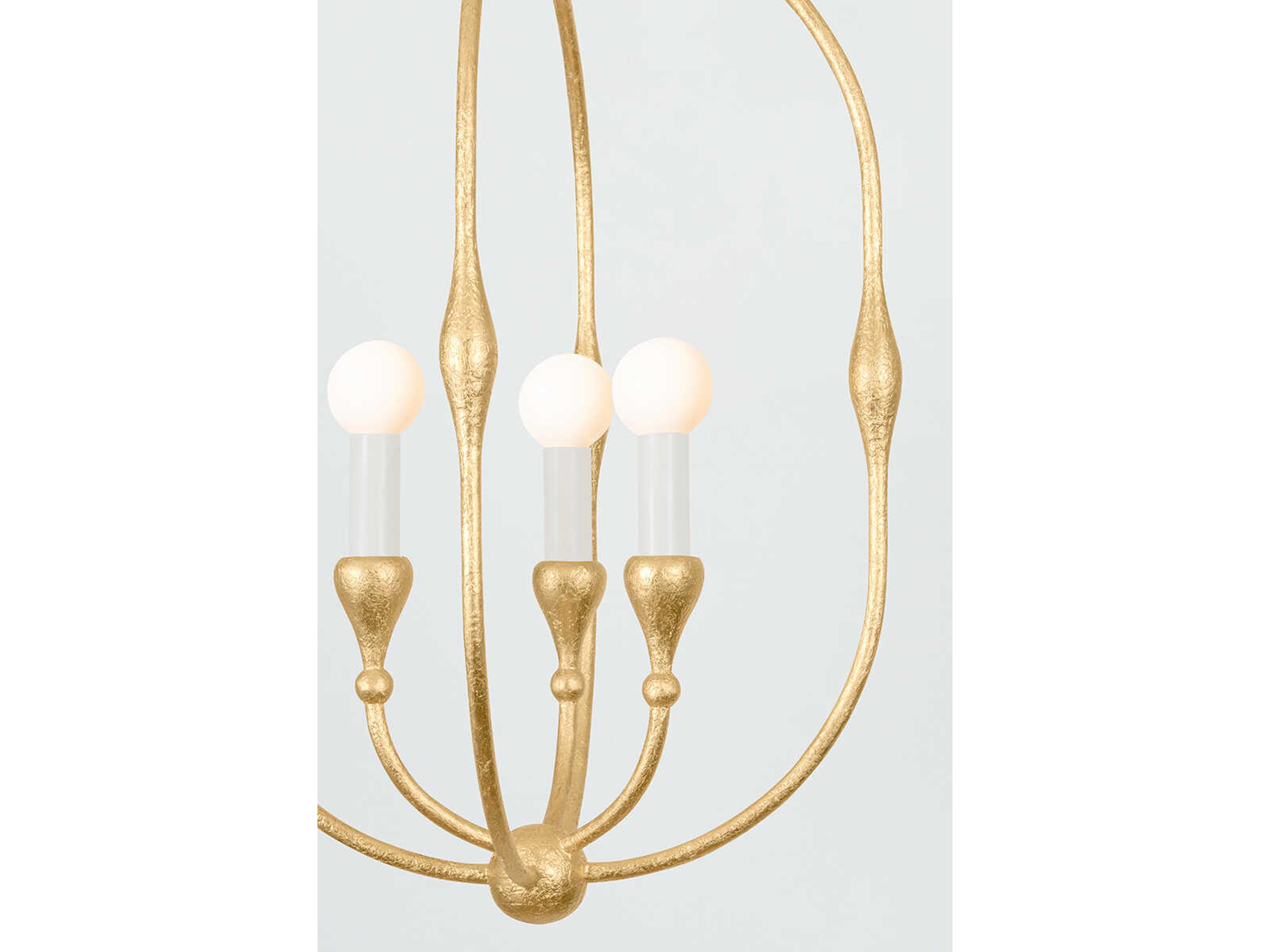 Hudson Valley Baltic 3-Light Vintage Gold Leaf Pendant