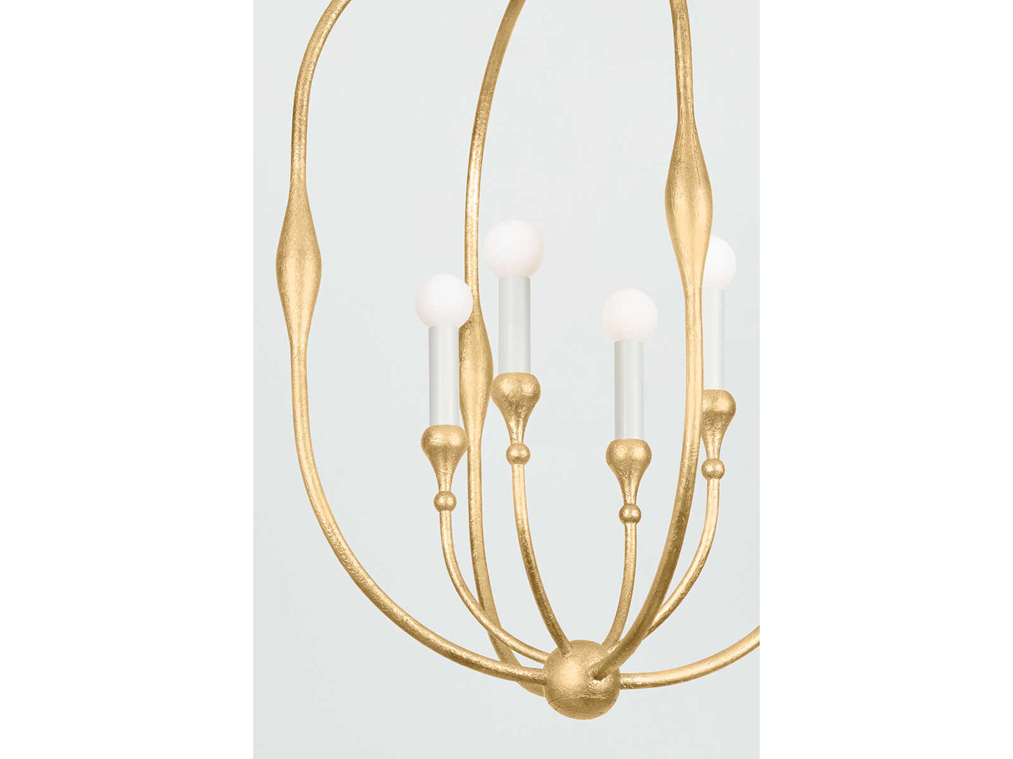 Hudson Valley Baltic 3-Light Vintage Gold Leaf Pendant