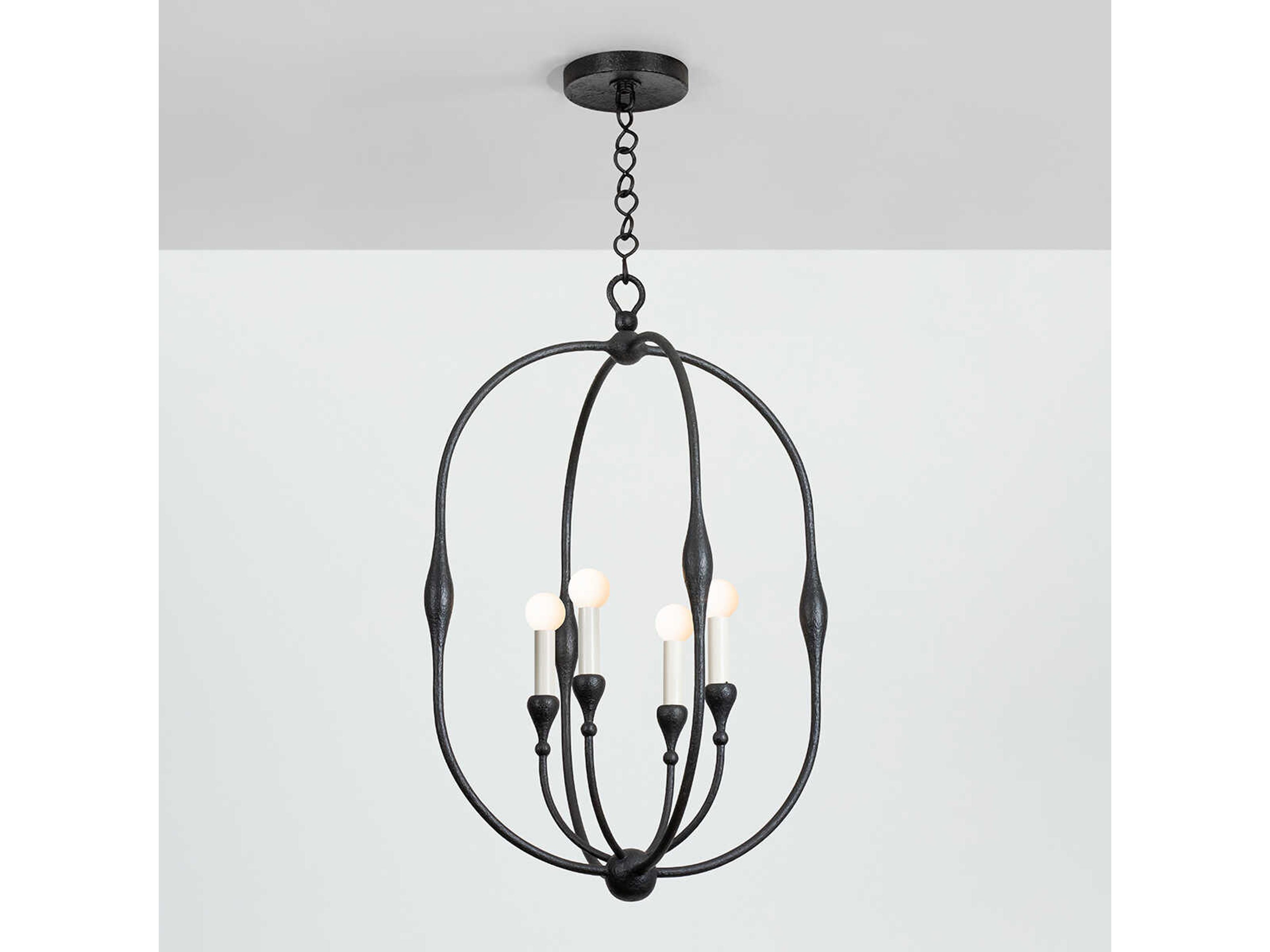 Hudson Valley Baltic 4-Light Aged Iron Black Pendant