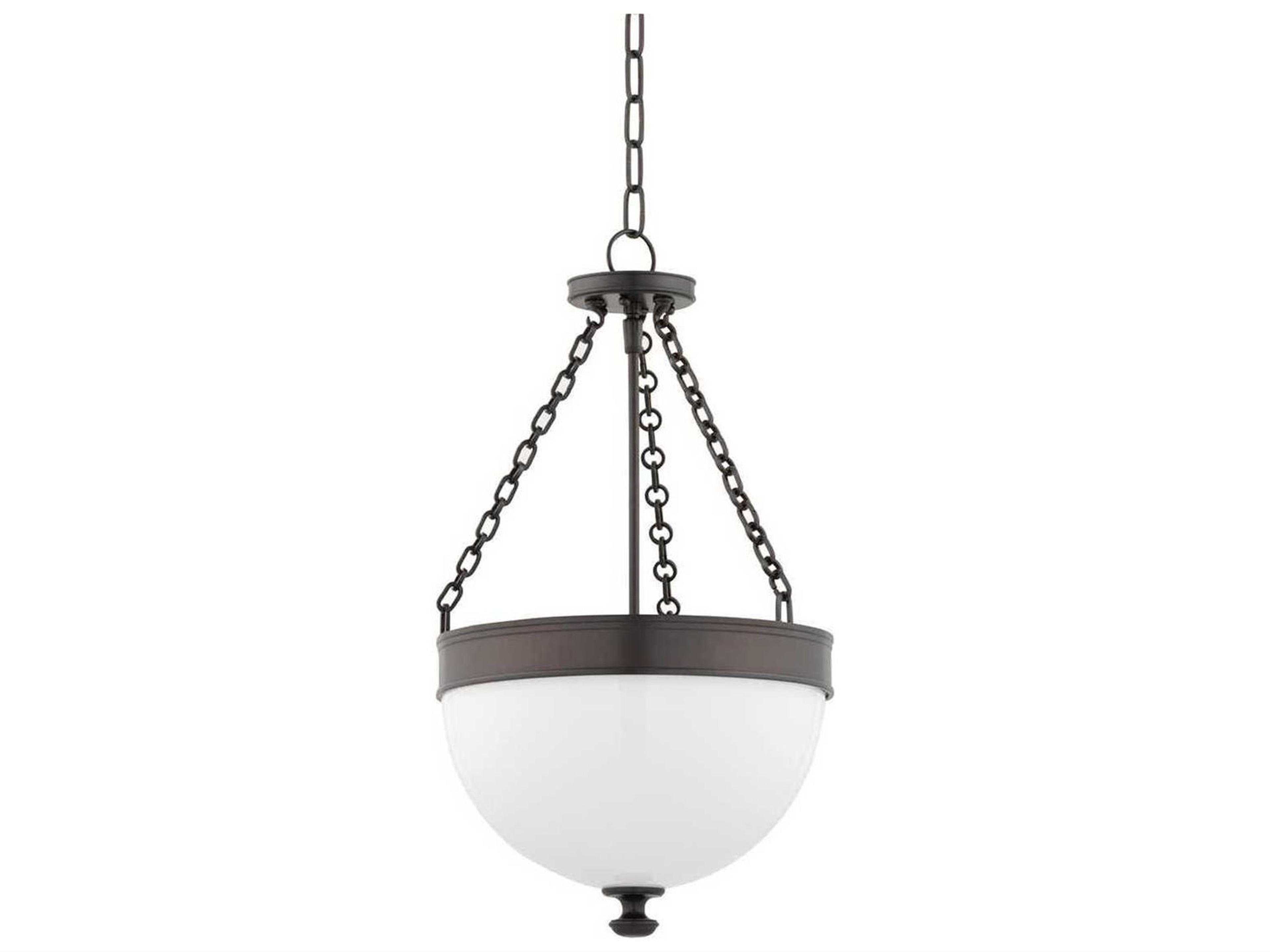 Barrington 3-Light Historic Bronze Yellow Glass Bowl Pendant