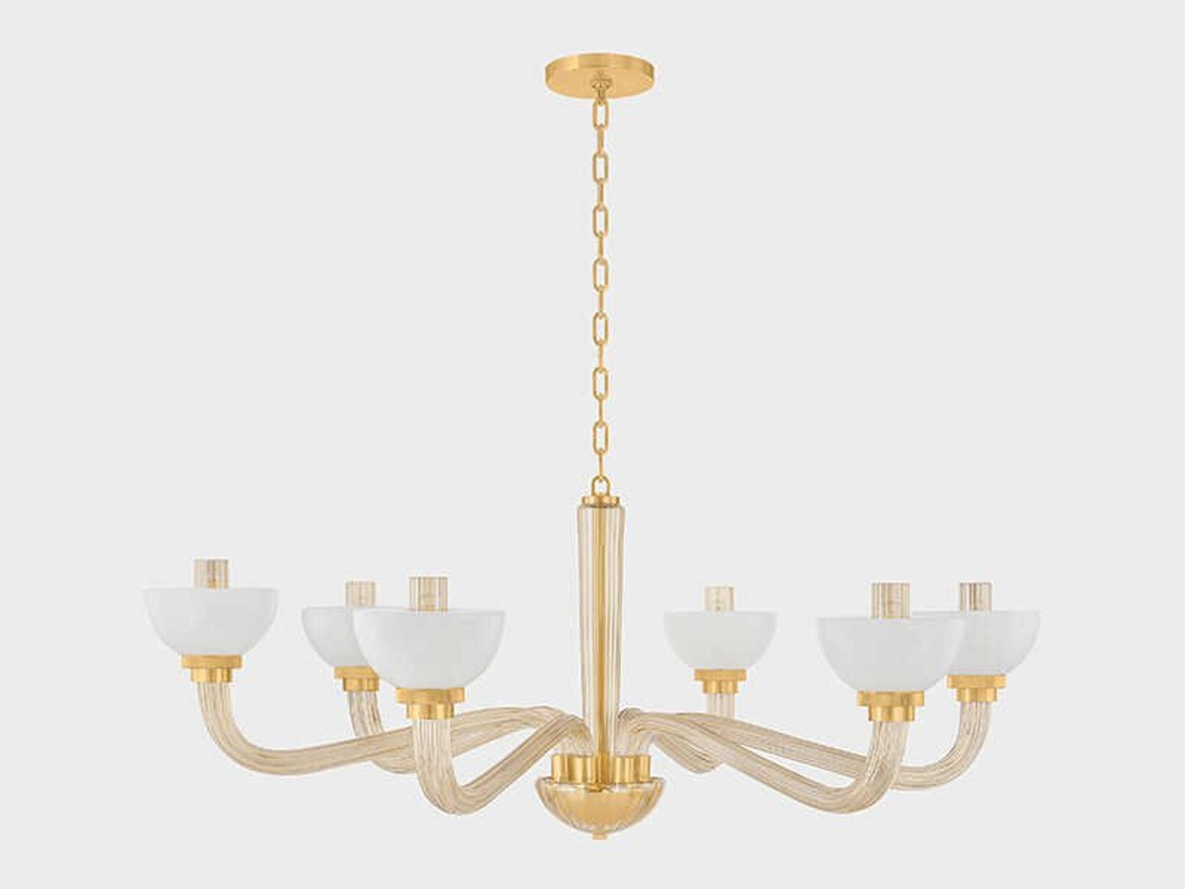 Hudson Valley St. Lawrence 6-Light Aged Brass Chandelier