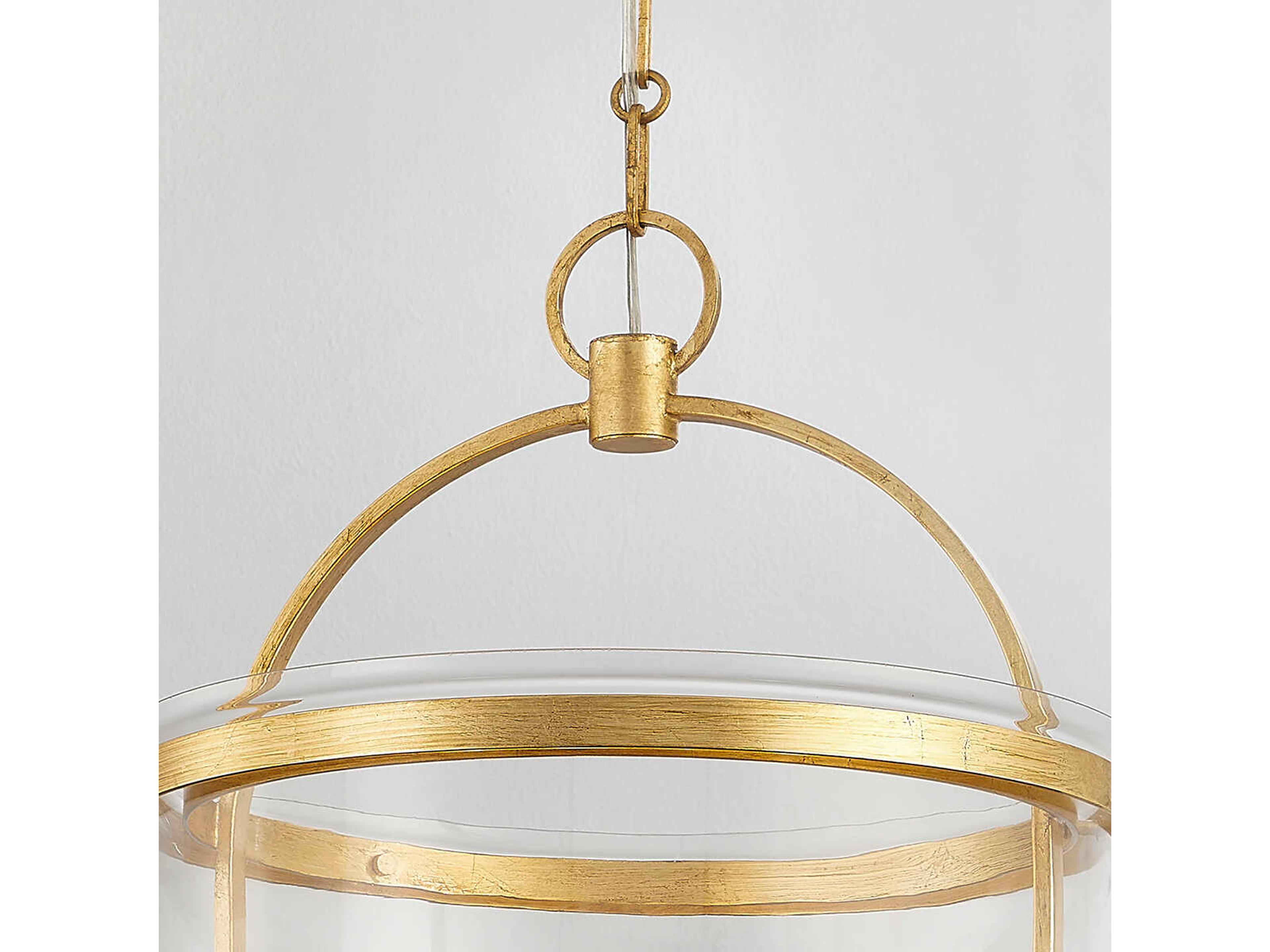 Hudson Valley Malloy 4-Light Vintage Gold Leaf Glass Globe Pendant