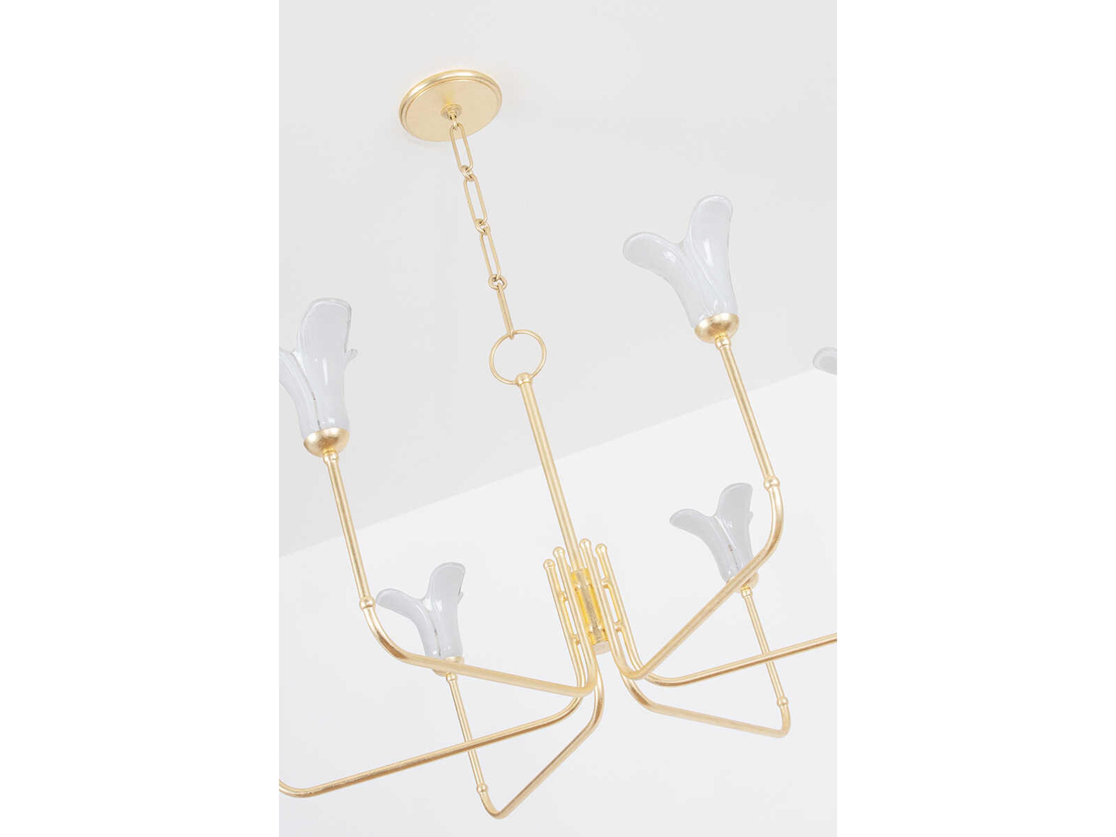 Hudson Valley Montclair 6-Light Vintage Gold Leaf Chandelier