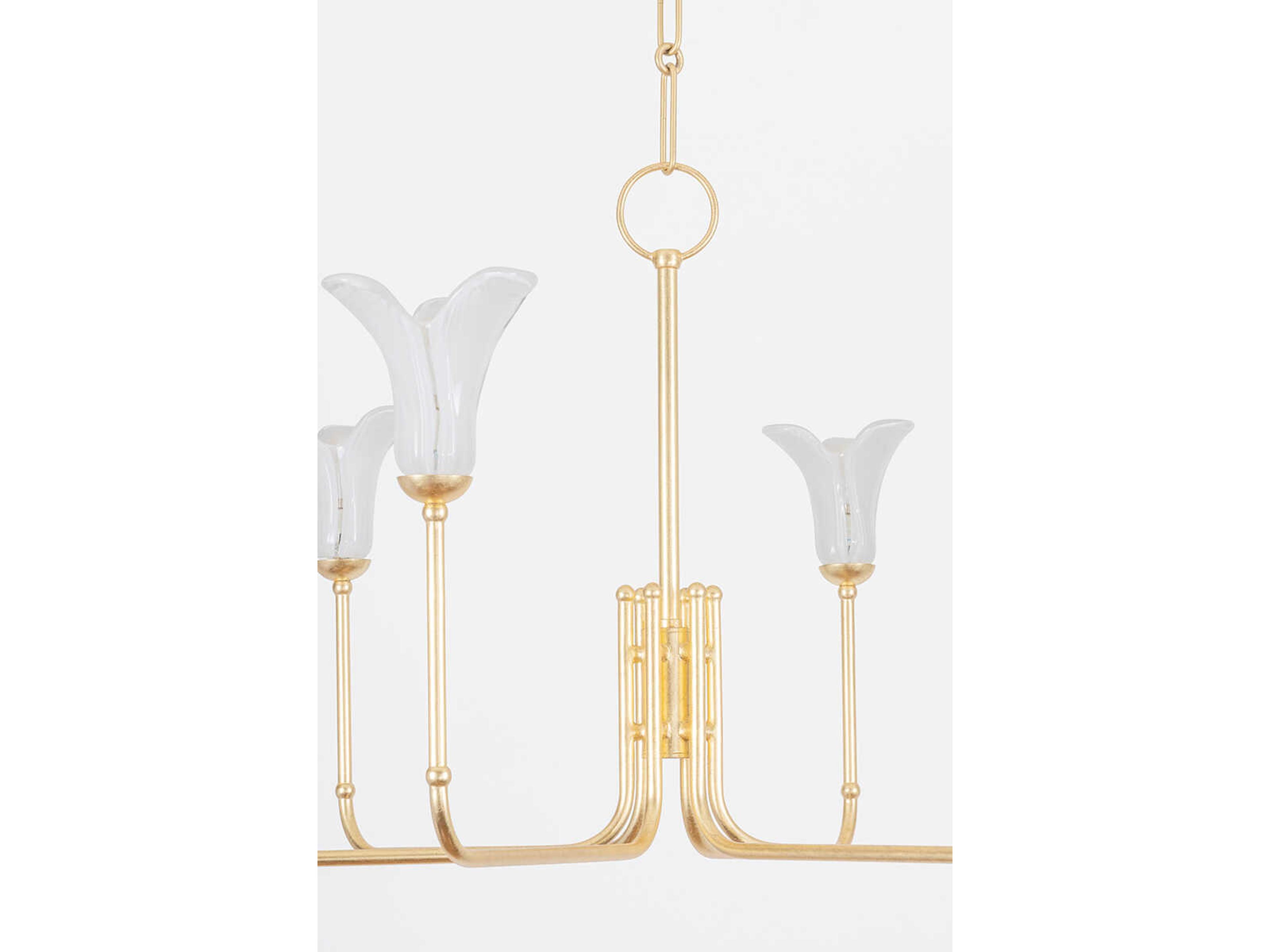 Hudson Valley Montclair 6-Light Vintage Gold Leaf Chandelier