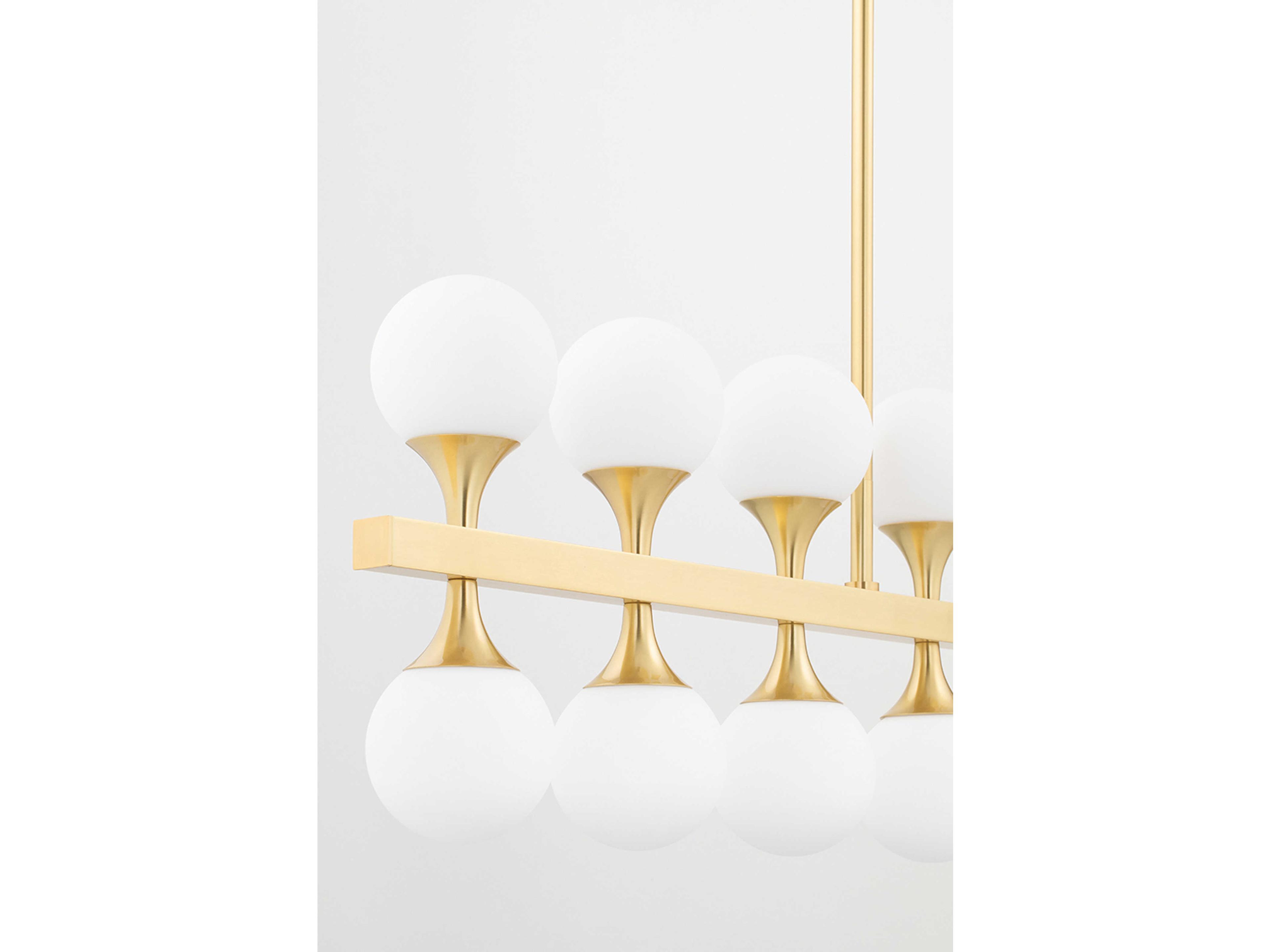 Hudson Valley Astoria 16-Light Aged Brass LED Globe Linear Island Pendant