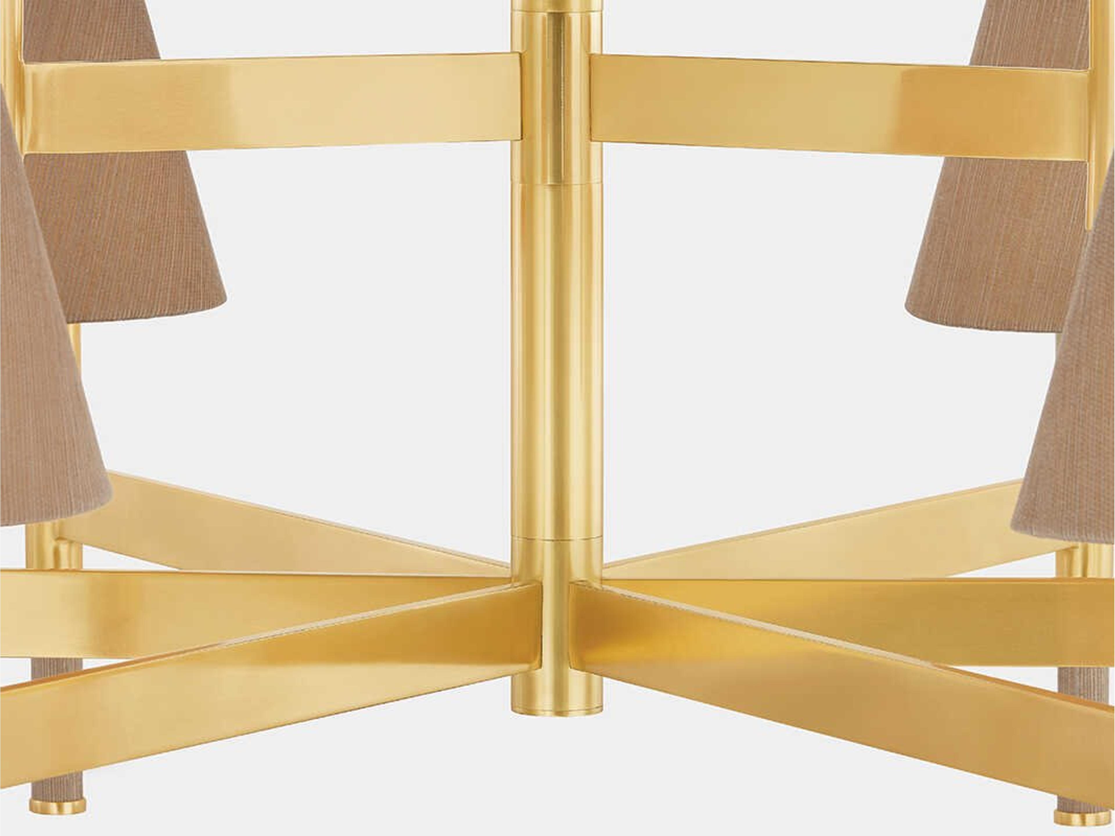 Hudson Valley Lindenwood 9-Light Aged Brass Tiered Chandelier