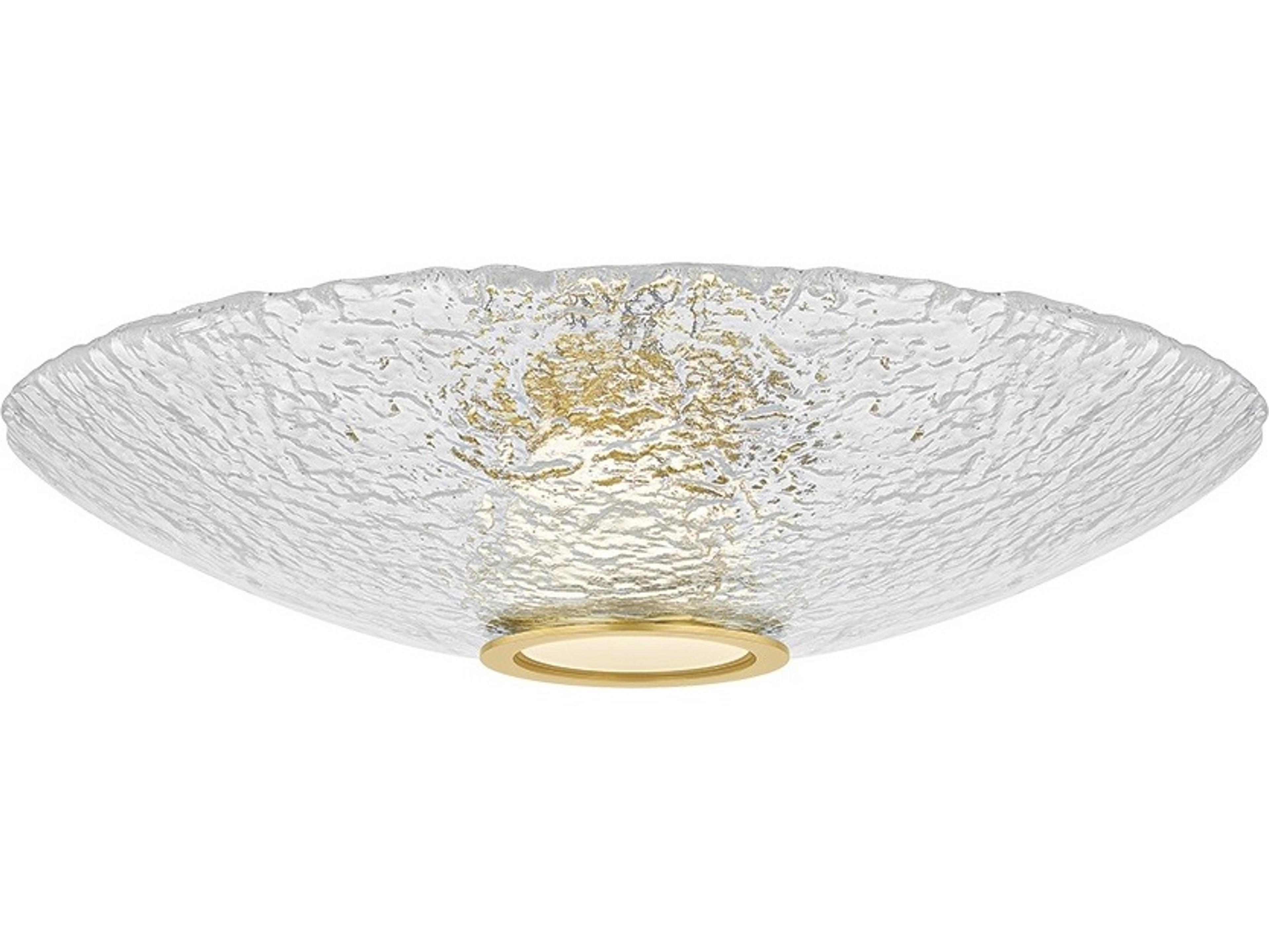 New Haven 1-Light Aged Brass Bowl Flush Mount