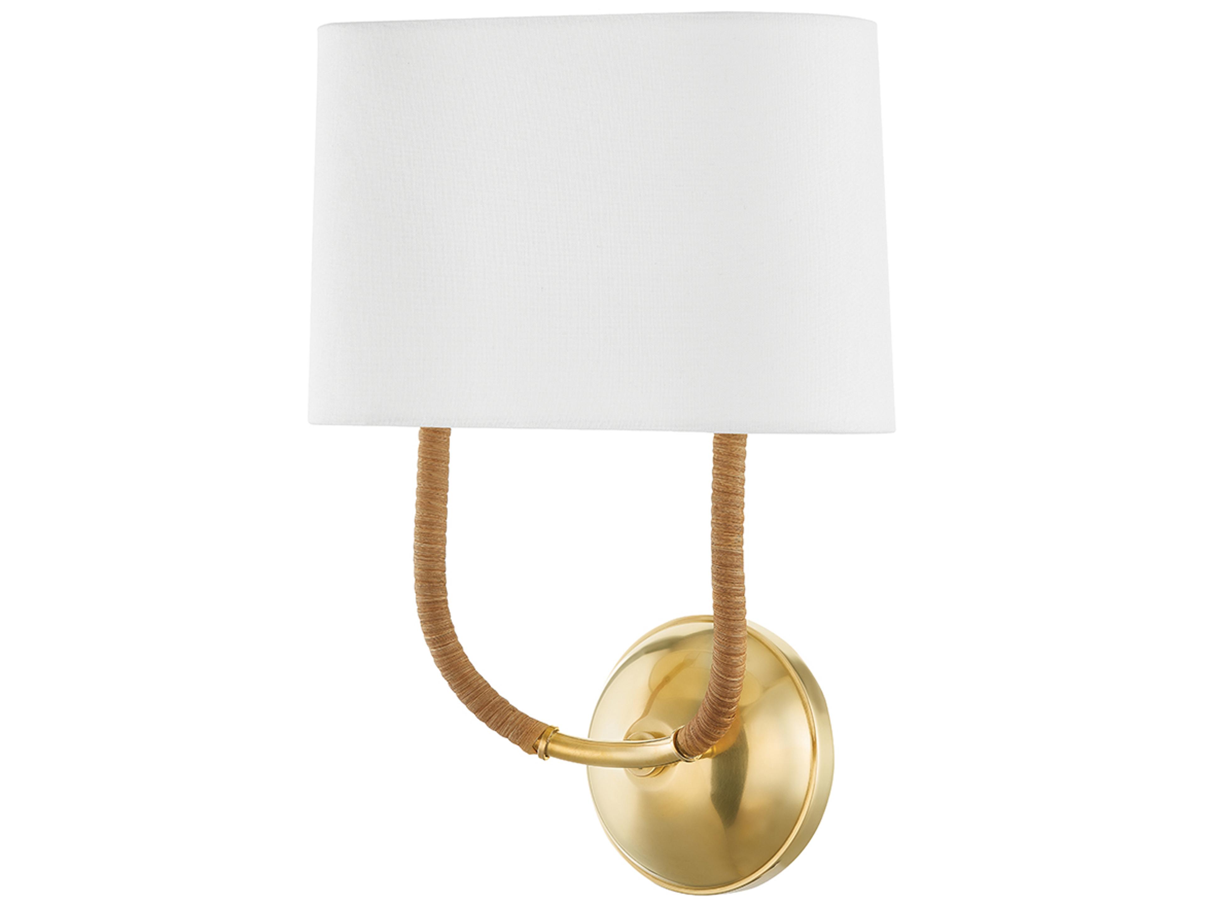 Webson 2-Light Aged Brass White Wall Sconce