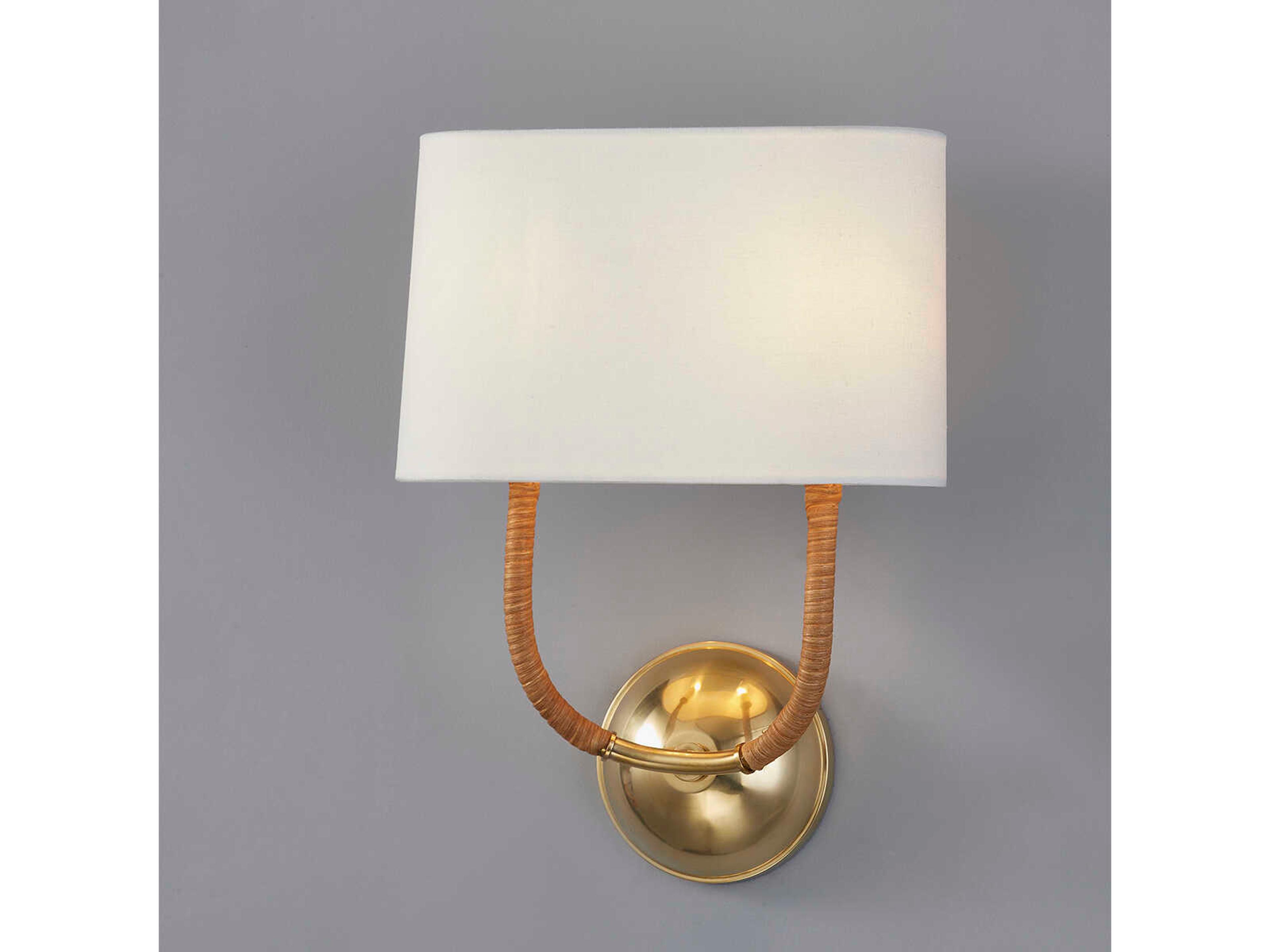 Hudson Valley Webson 2-Light Aged Brass White Wall Sconce