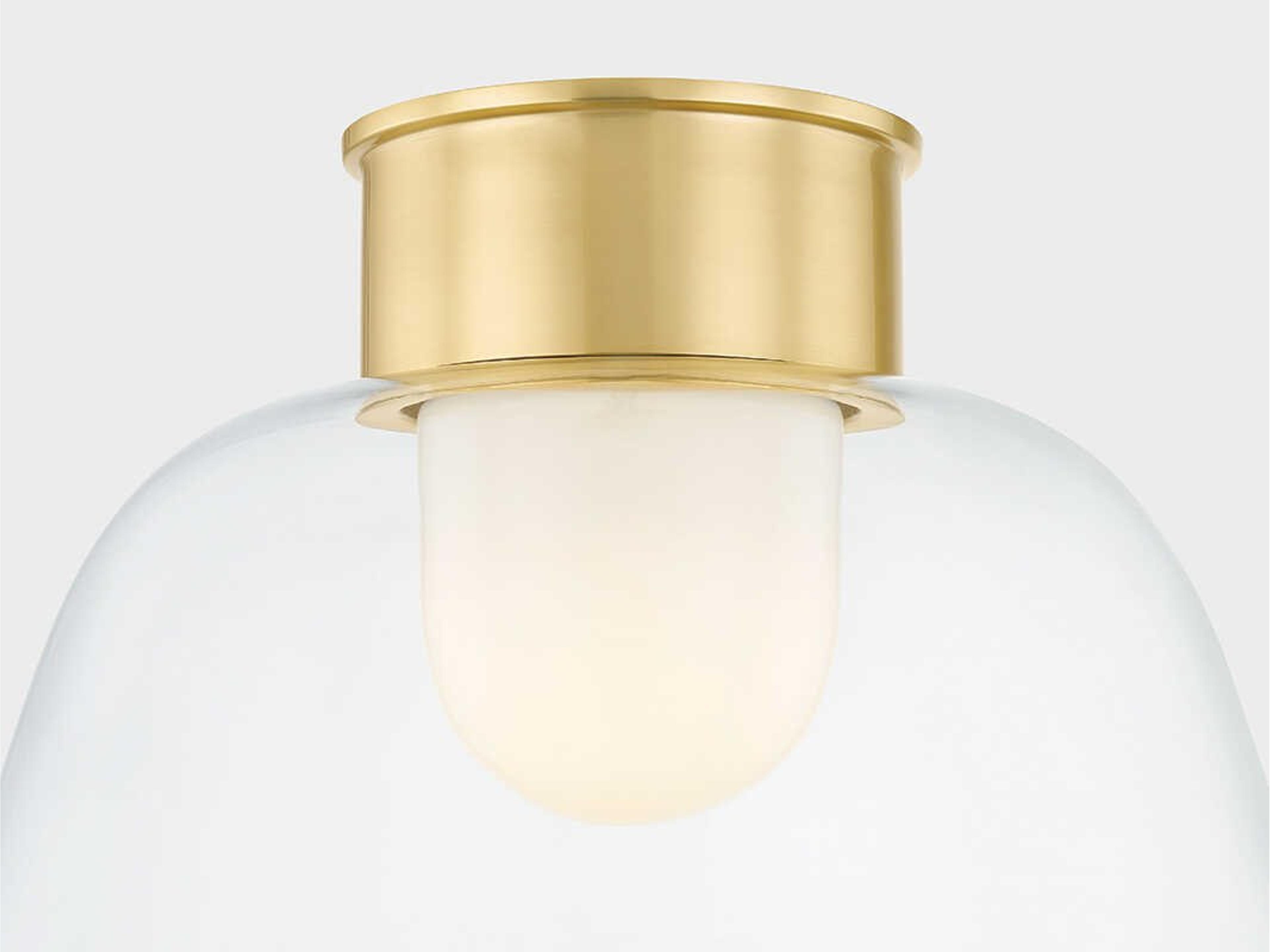 Hudson Valley Lakeside 1-Light Aged Brass Bowl Flush Mount