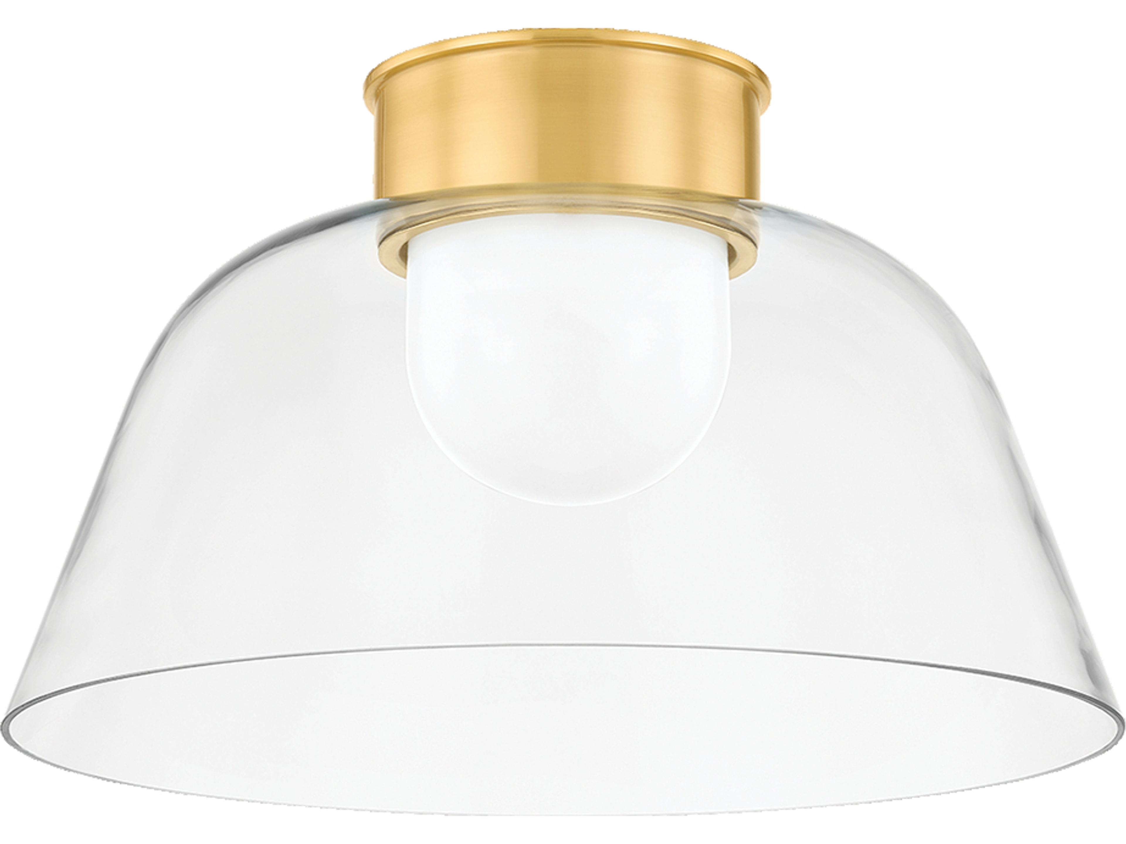 Lakeside 1-Light Aged Brass Bowl Flush Mount