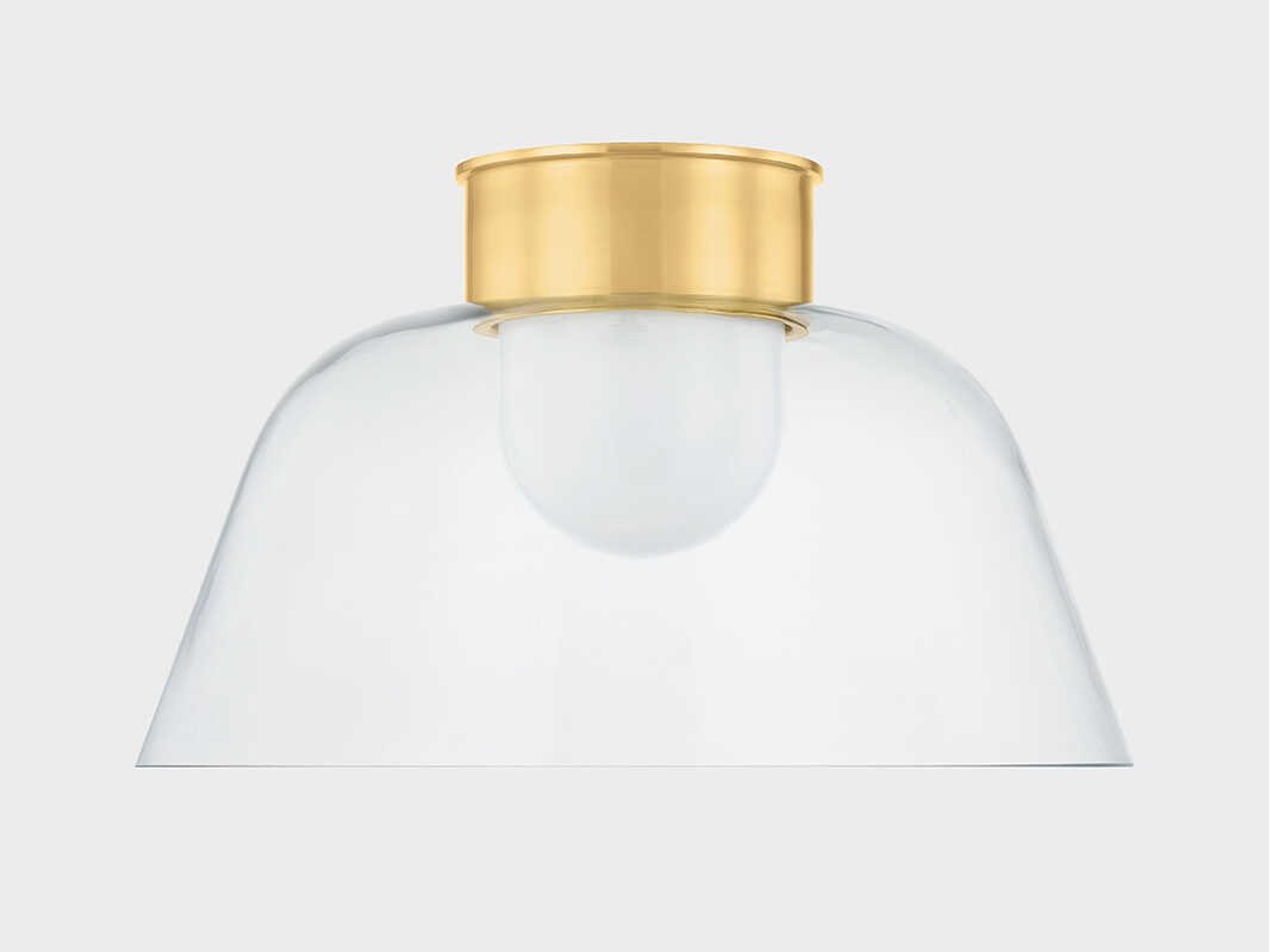 Hudson Valley Lakeside 1-Light Aged Brass Bowl Flush Mount