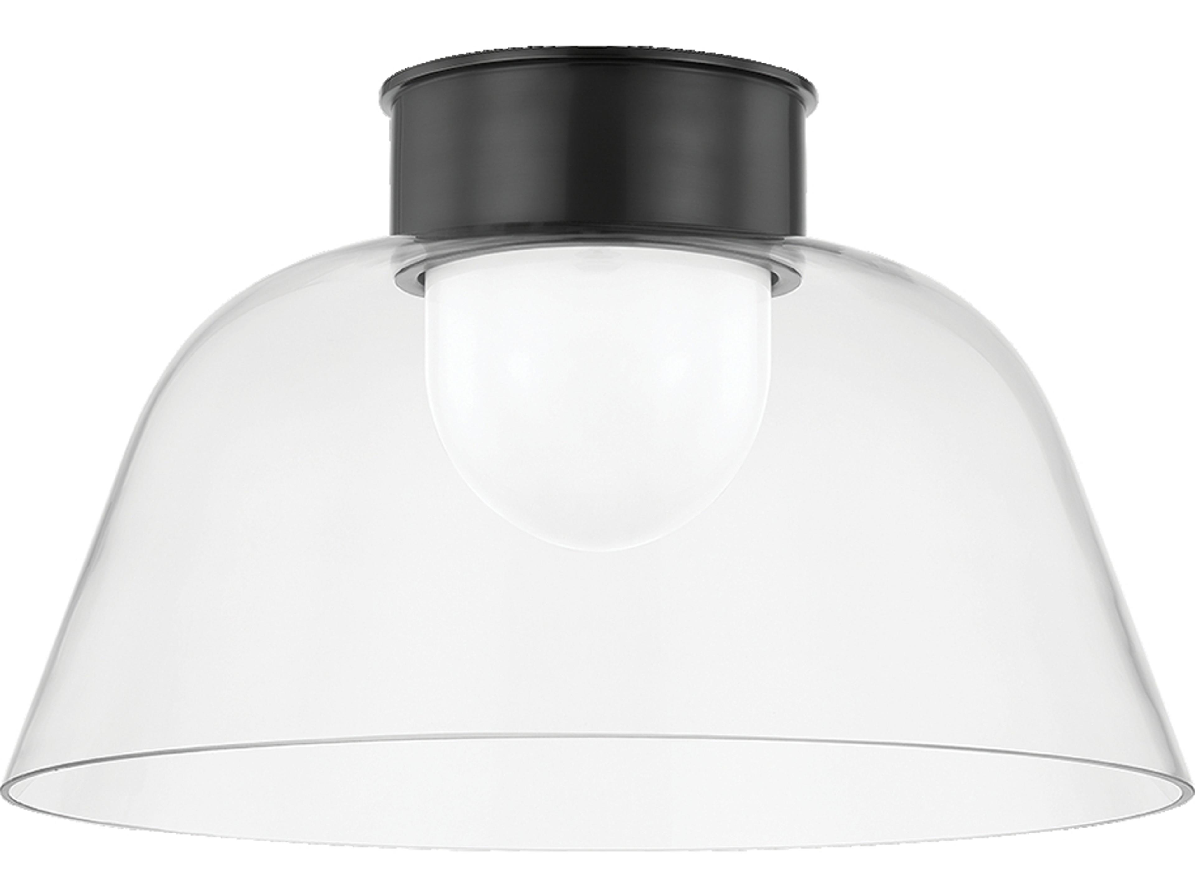 Lakeside 1-Light Distressed Bronze Bowl Flush Mount