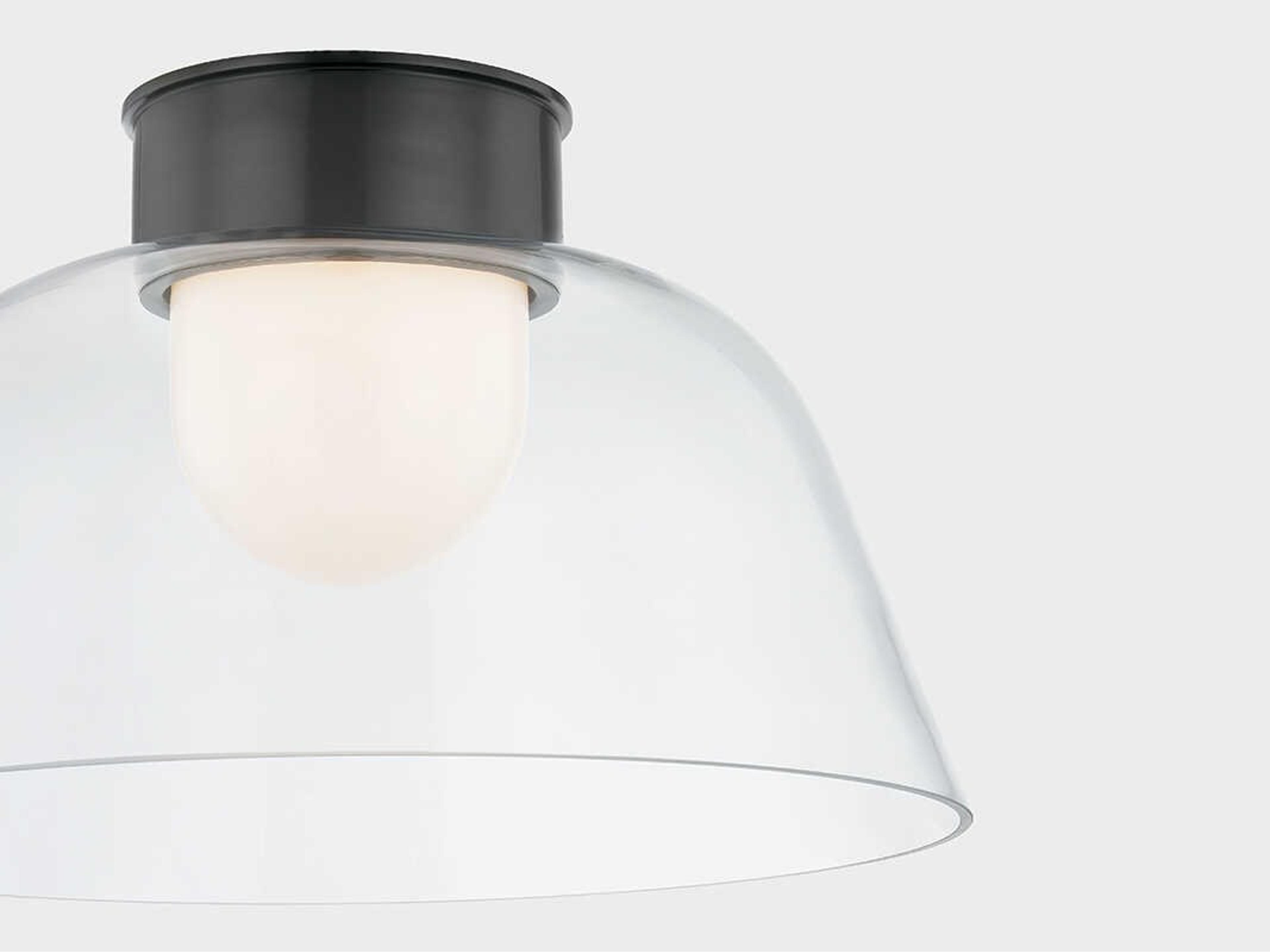 Hudson Valley Lakeside 1-Light Distressed Bronze Bowl Flush Mount