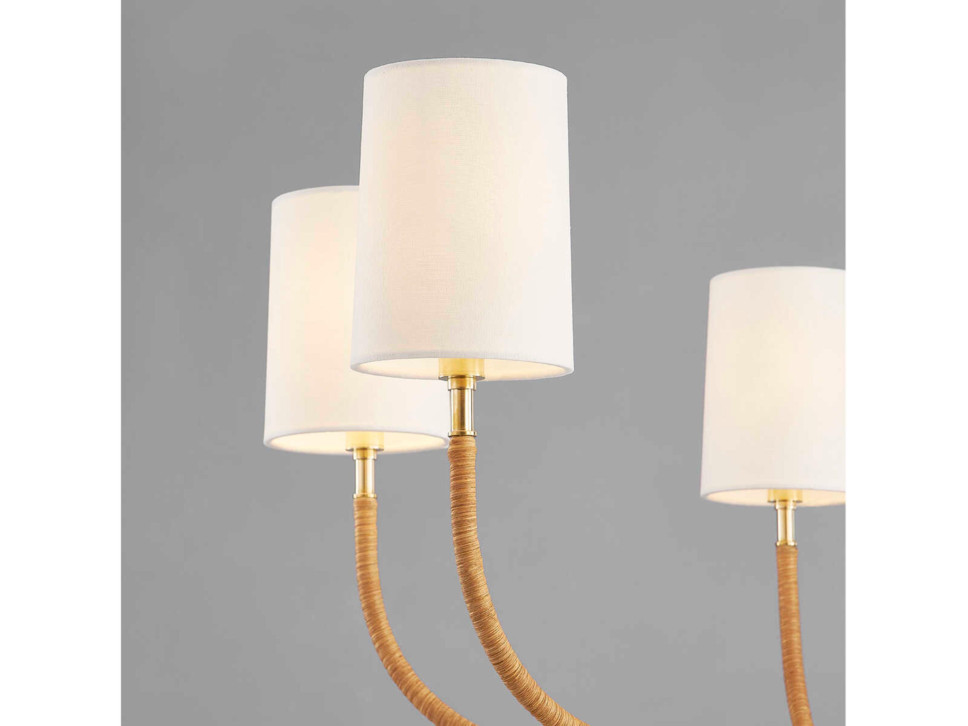 Hudson Valley Webson 6-Light Aged Brass Brown Cylinder Chandelier