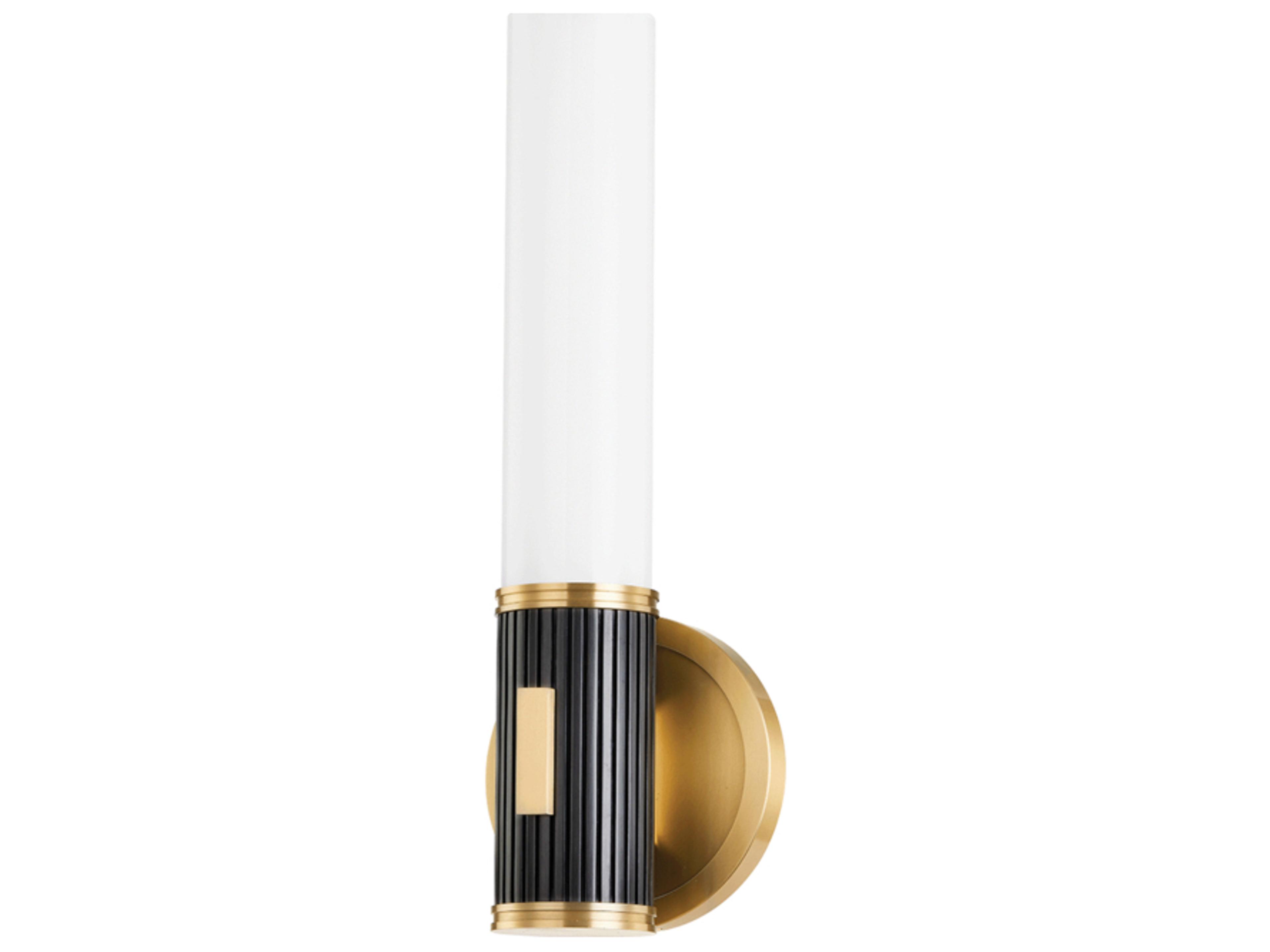 Crewe 1-Light Aged Antique Distressed Bronze Black Glass Wall Sconce