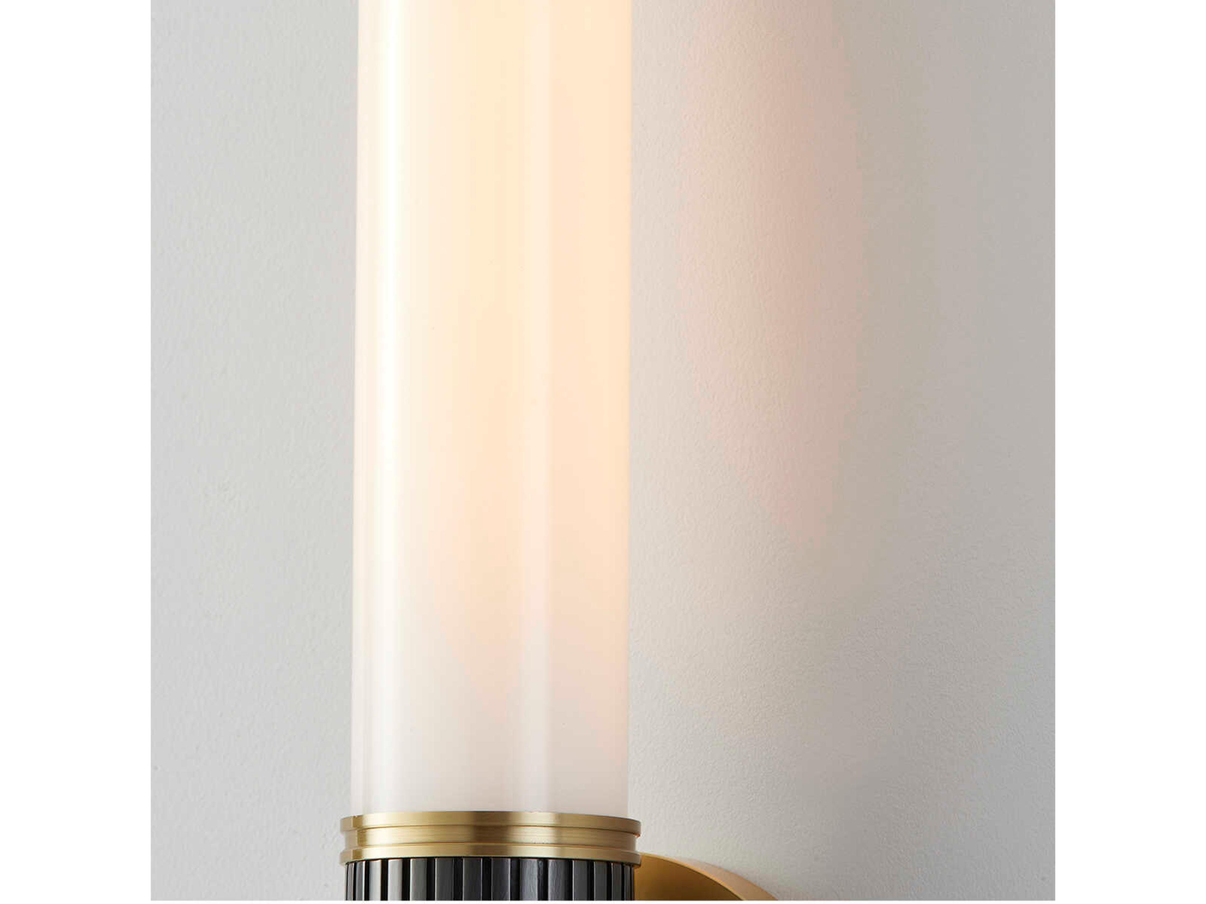 Hudson Valley Crewe 1-Light Aged Antique Distressed Bronze Black Glass Wall Sconce