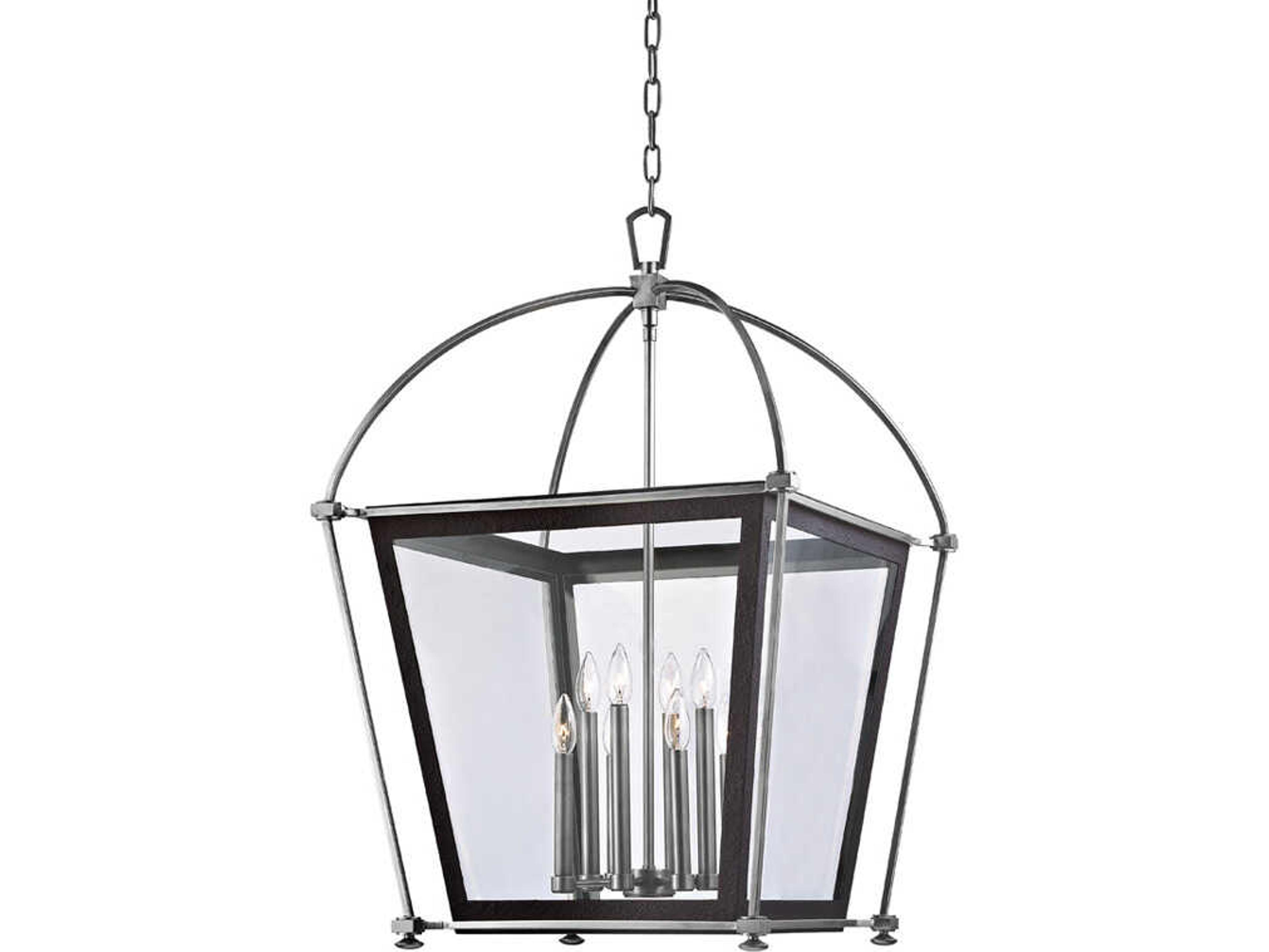 Hollis 8-Light Polished Nickel Glass Lantern Pendant