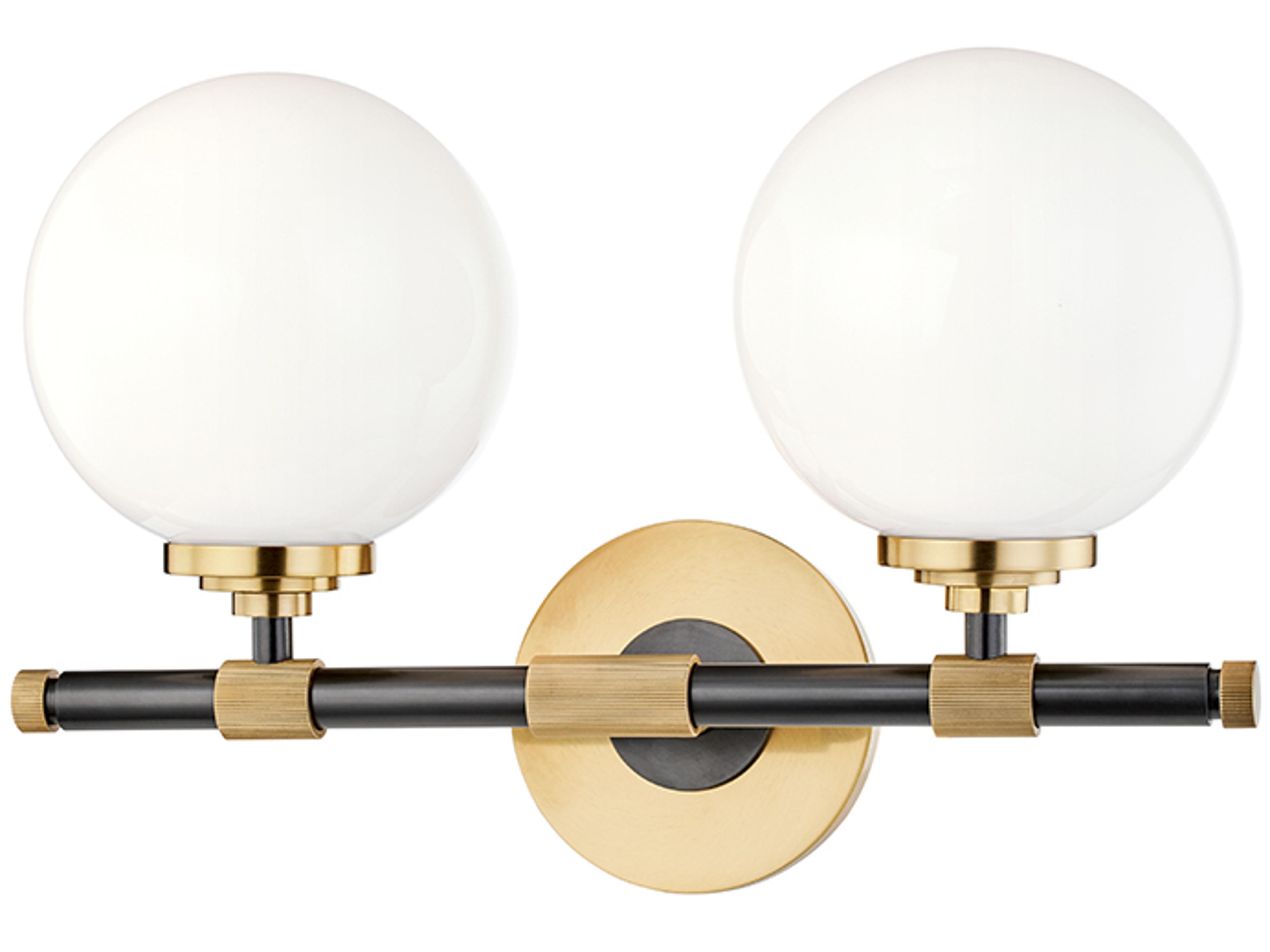 Bowery 2-Light Aged Old Bronze Vanity Light