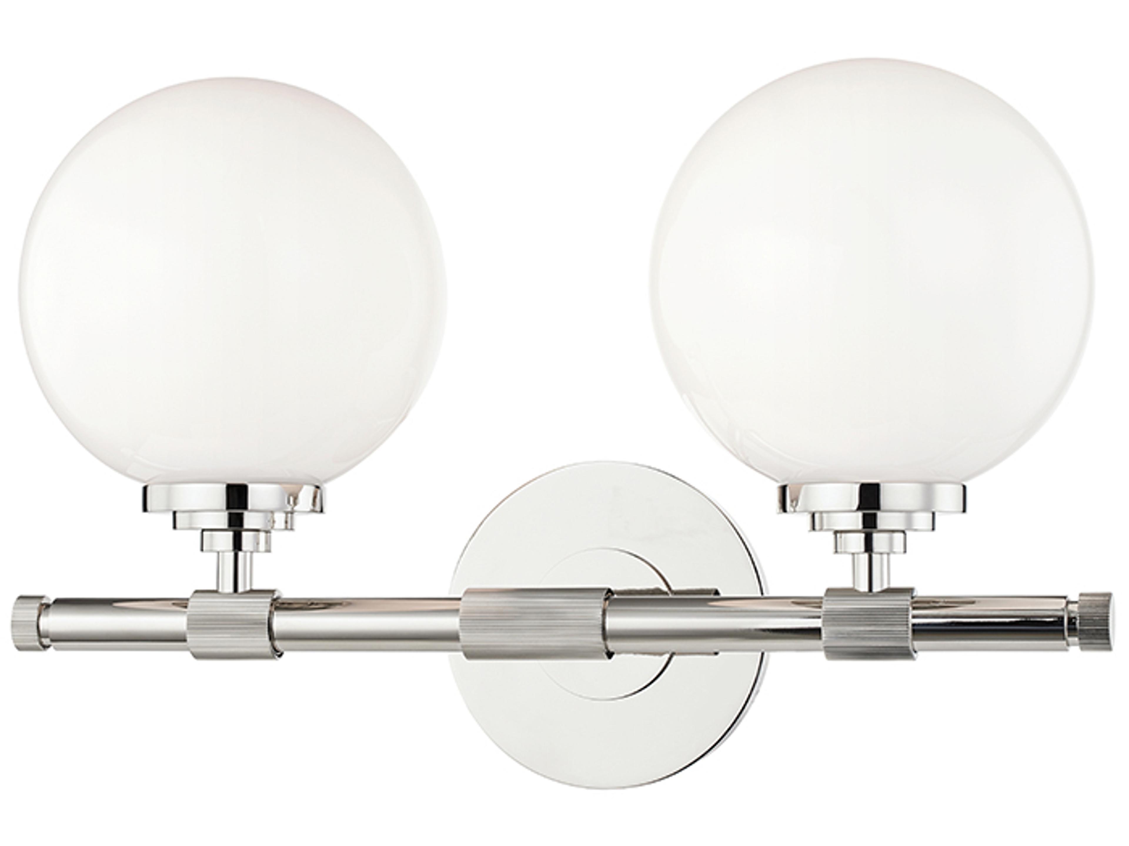 Bowery 2-Light Polished Nickel Vanity Light
