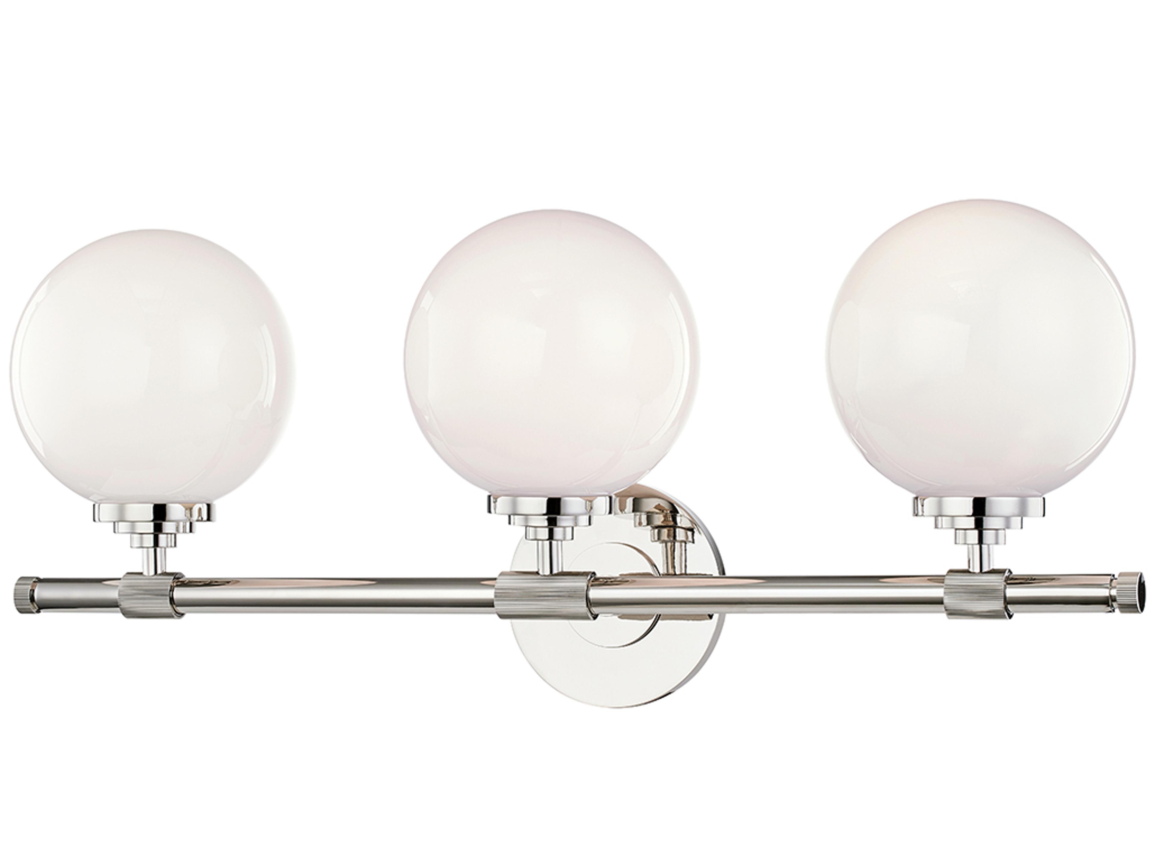 Bowery 3-Light Polished Nickel Vanity Light