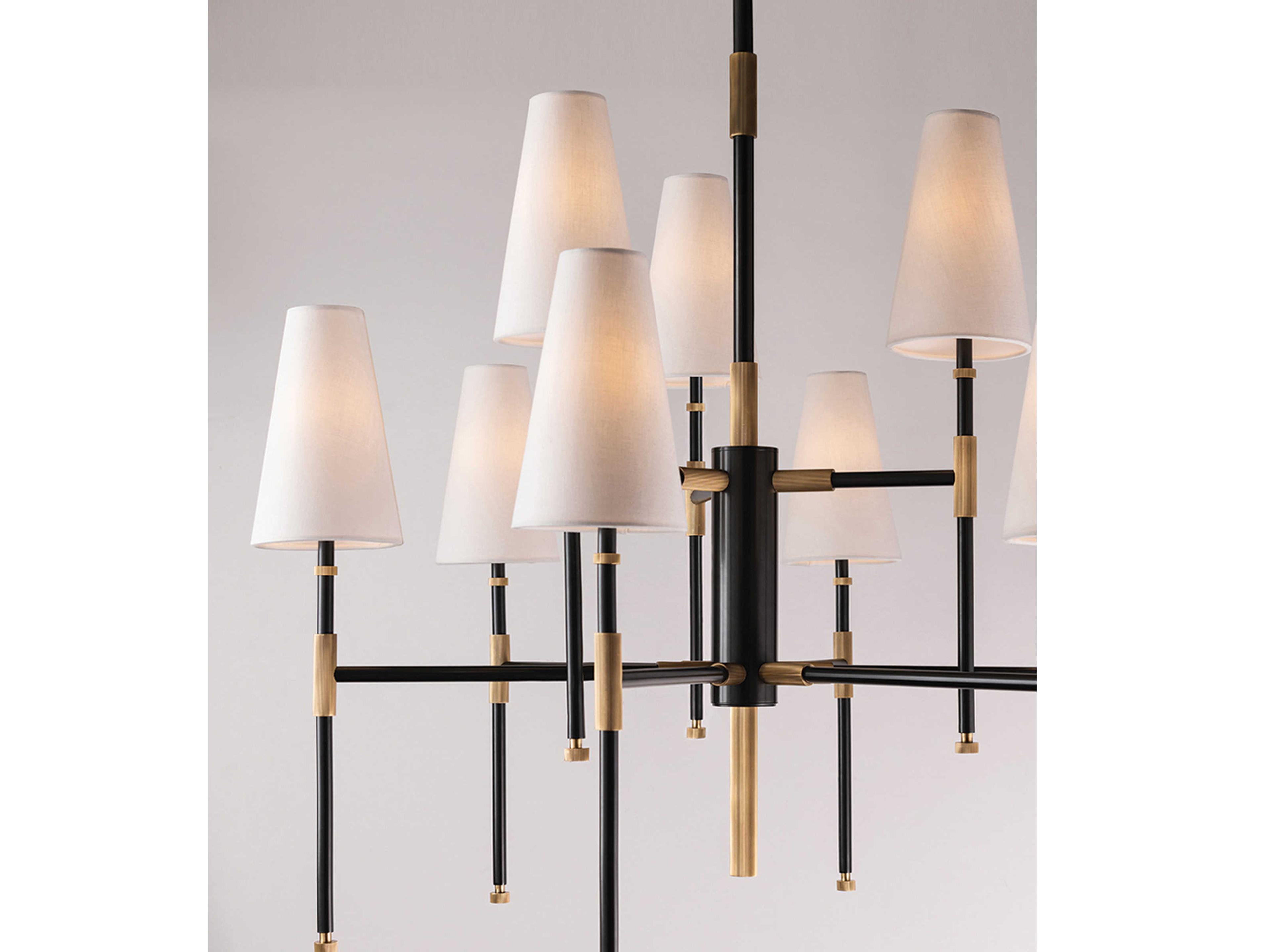Hudson Valley Bowery 15-Light Aged Old Bronze Glass LED Candelabra Empire Tiered Chandelier