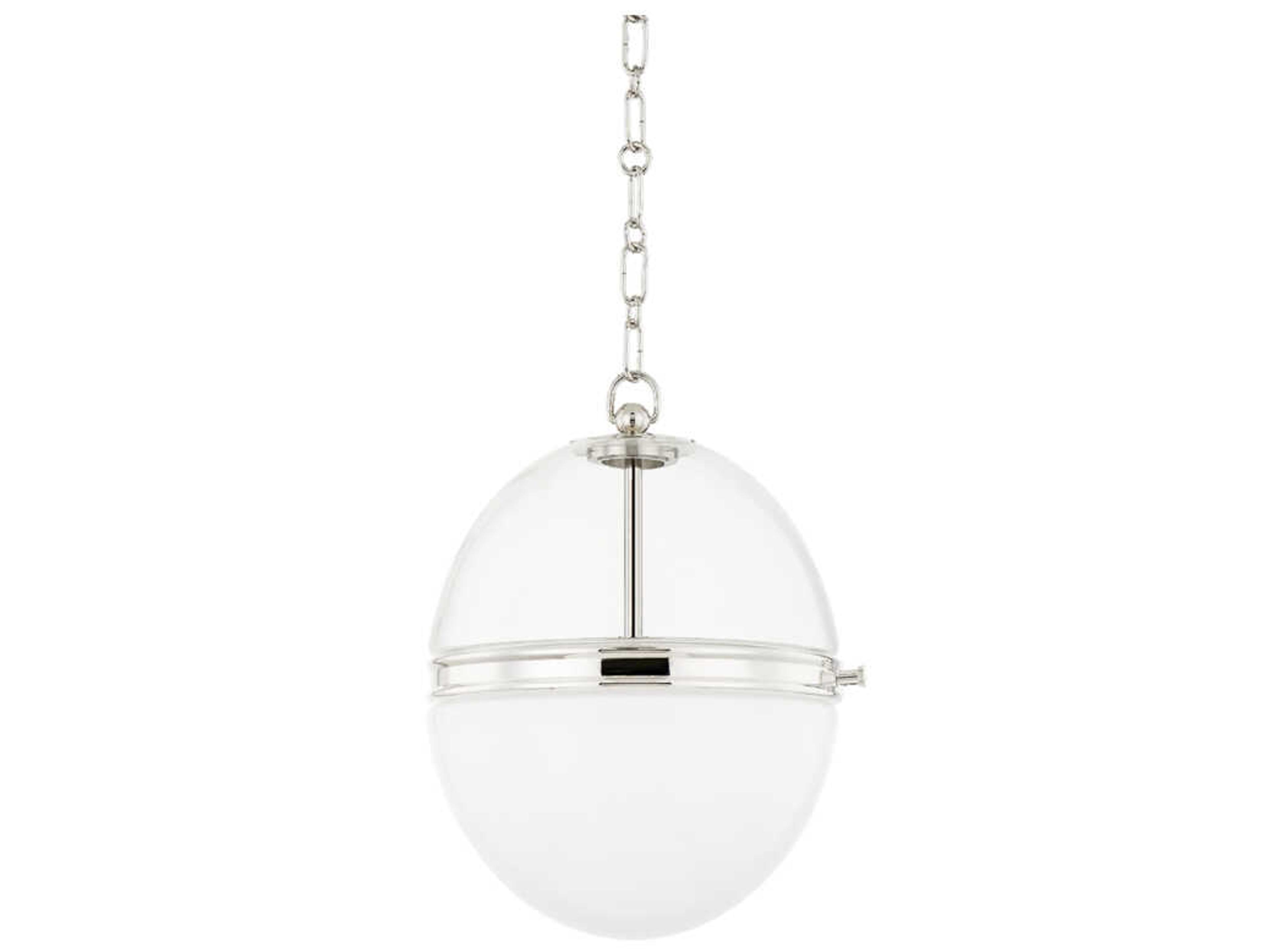 Donnell 1-Light Polished Nickel Glass Globe Pendant