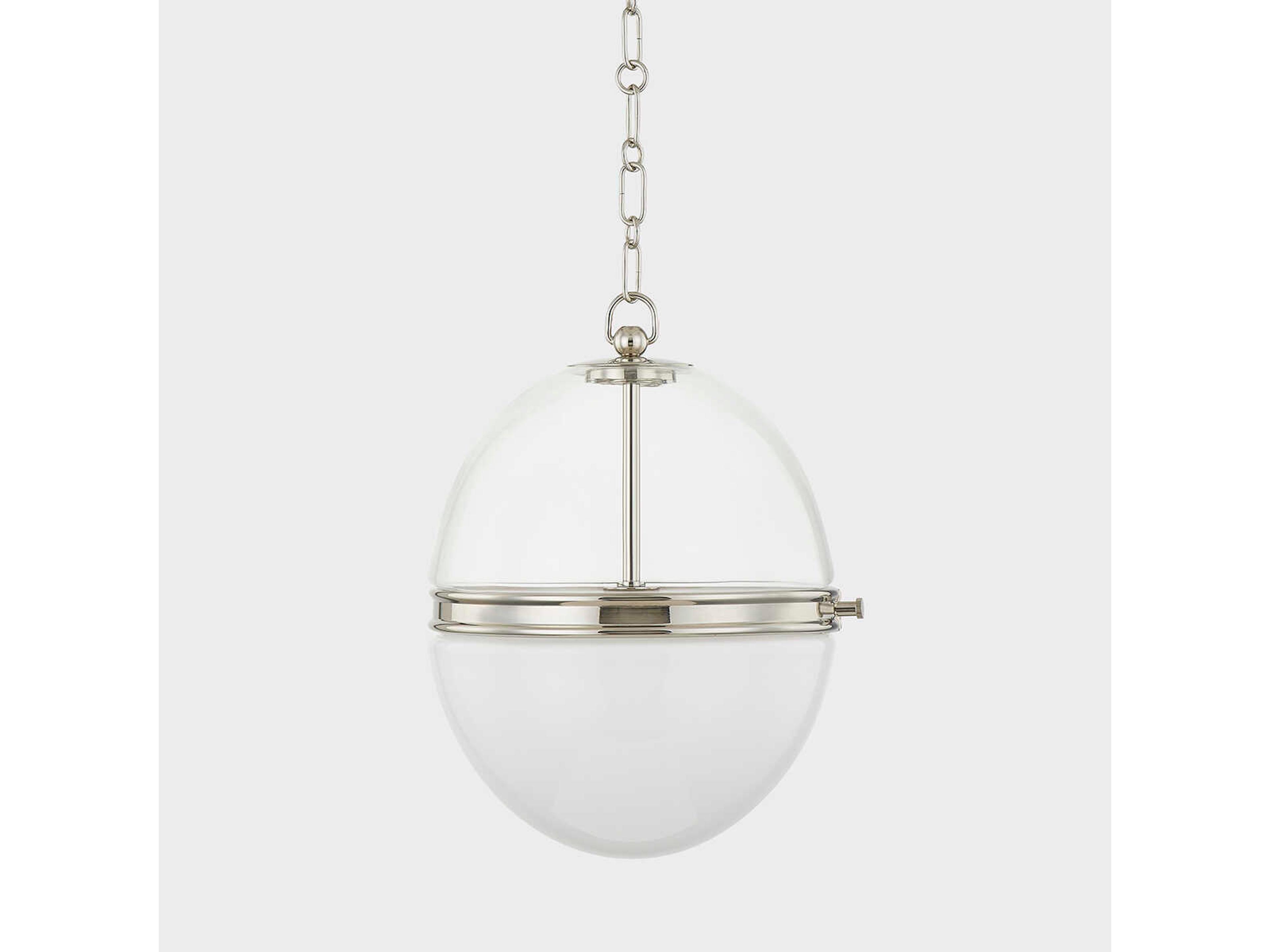 Hudson Valley Donnell 1-Light Polished Nickel Glass Globe Pendant