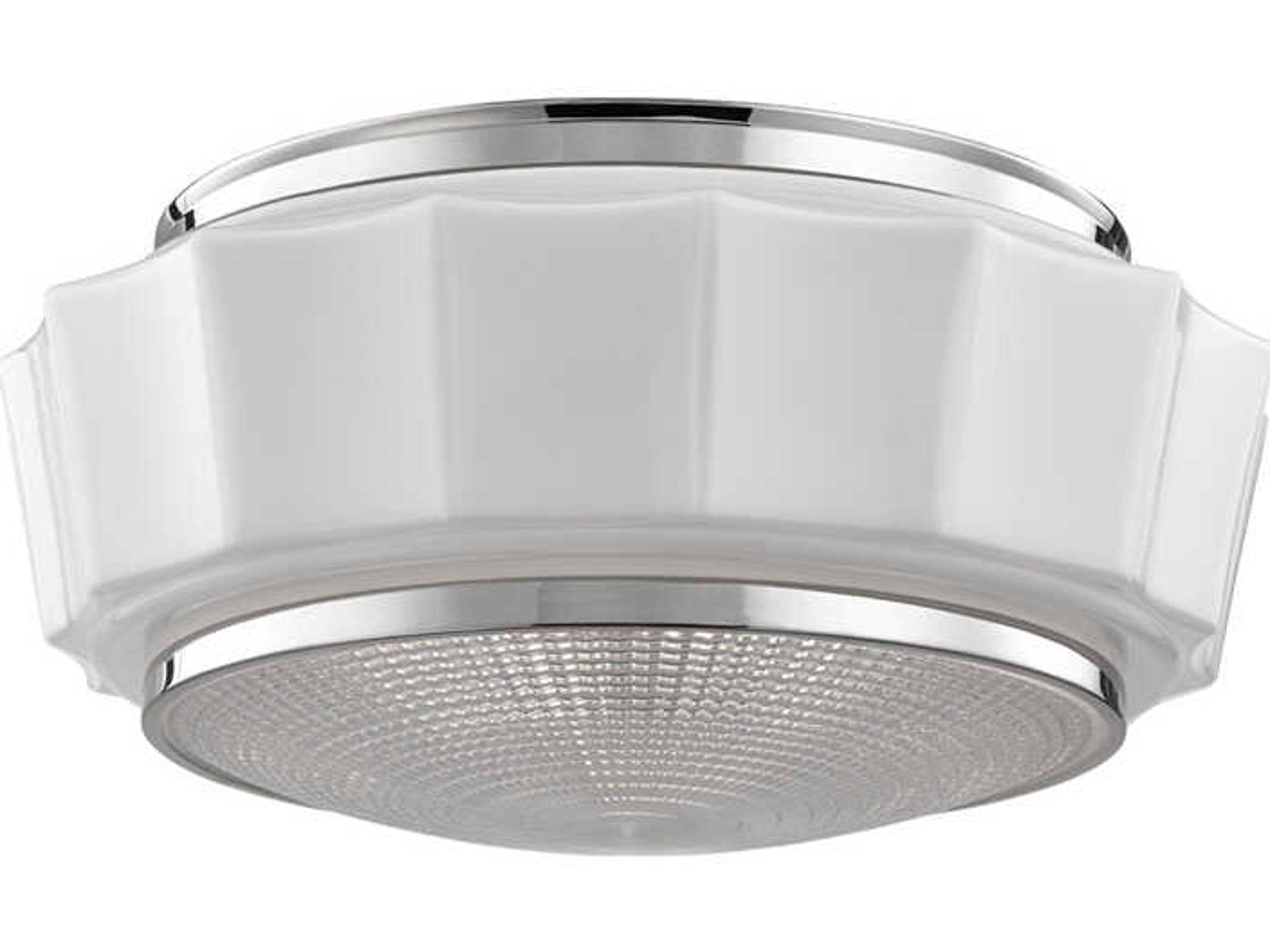 Odessa 3-Light Polished Nickel Glass Flush Mount