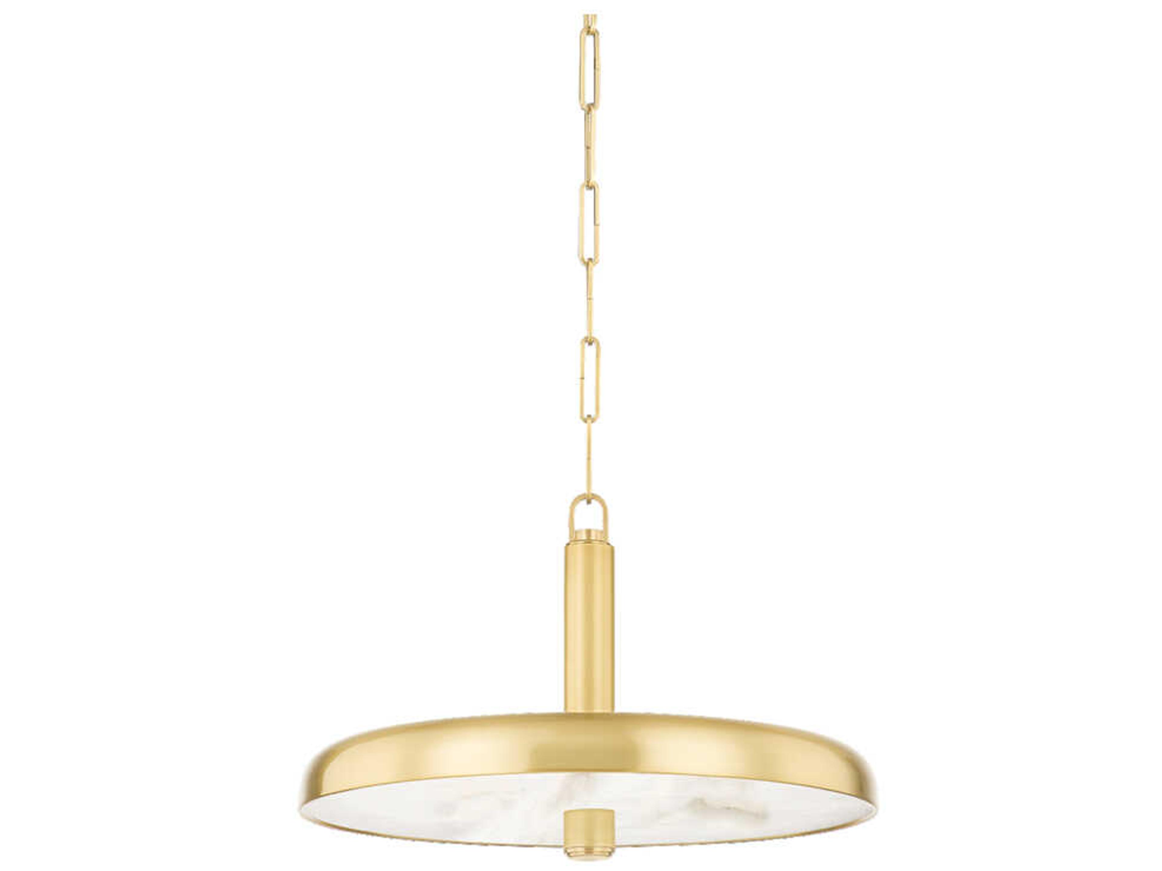 Reynolds 1-Light Aged Brass Glass LED Round Pendant