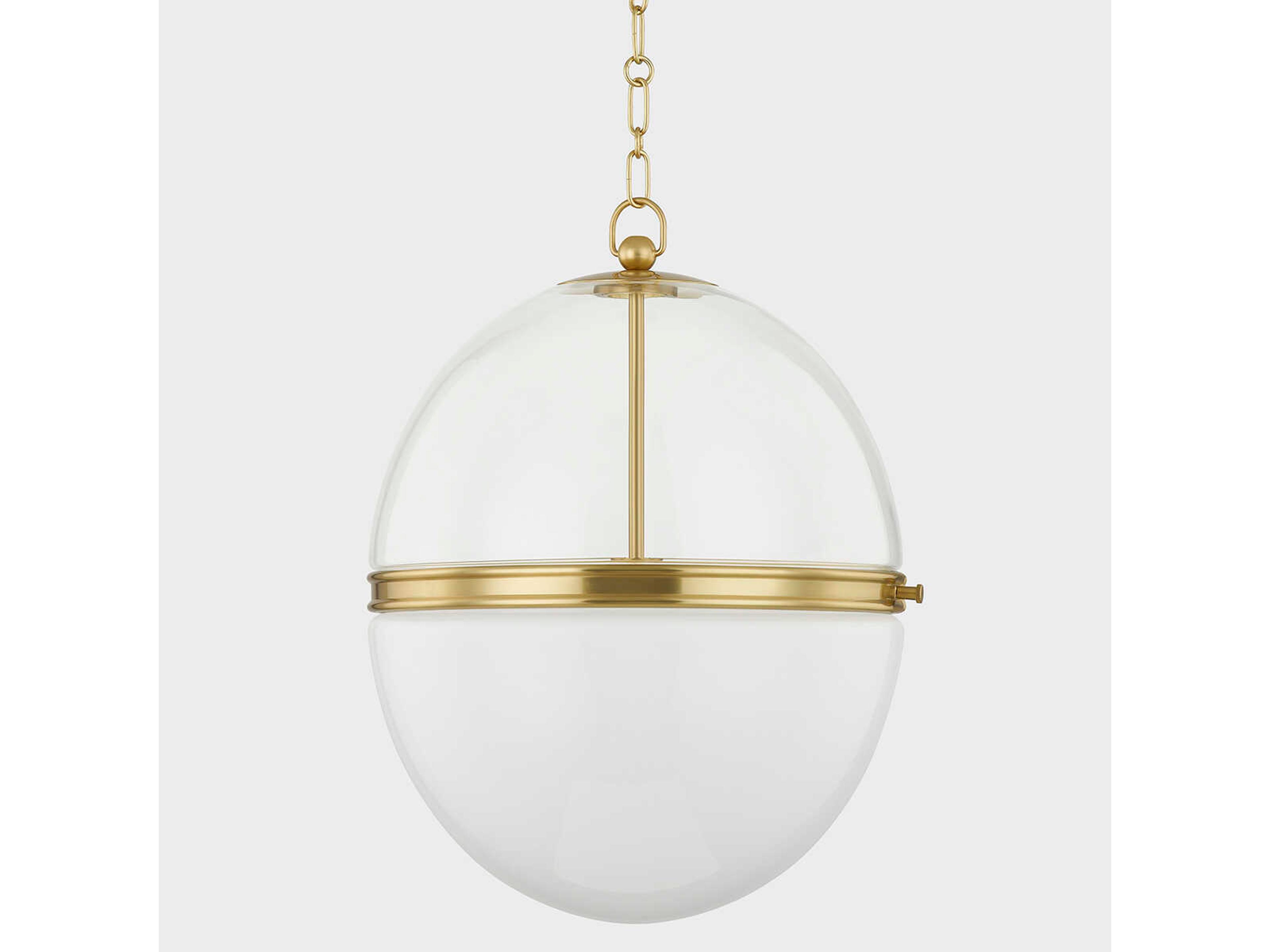 Hudson Valley Donnell 1-Light Aged Brass Glass Globe Pendant