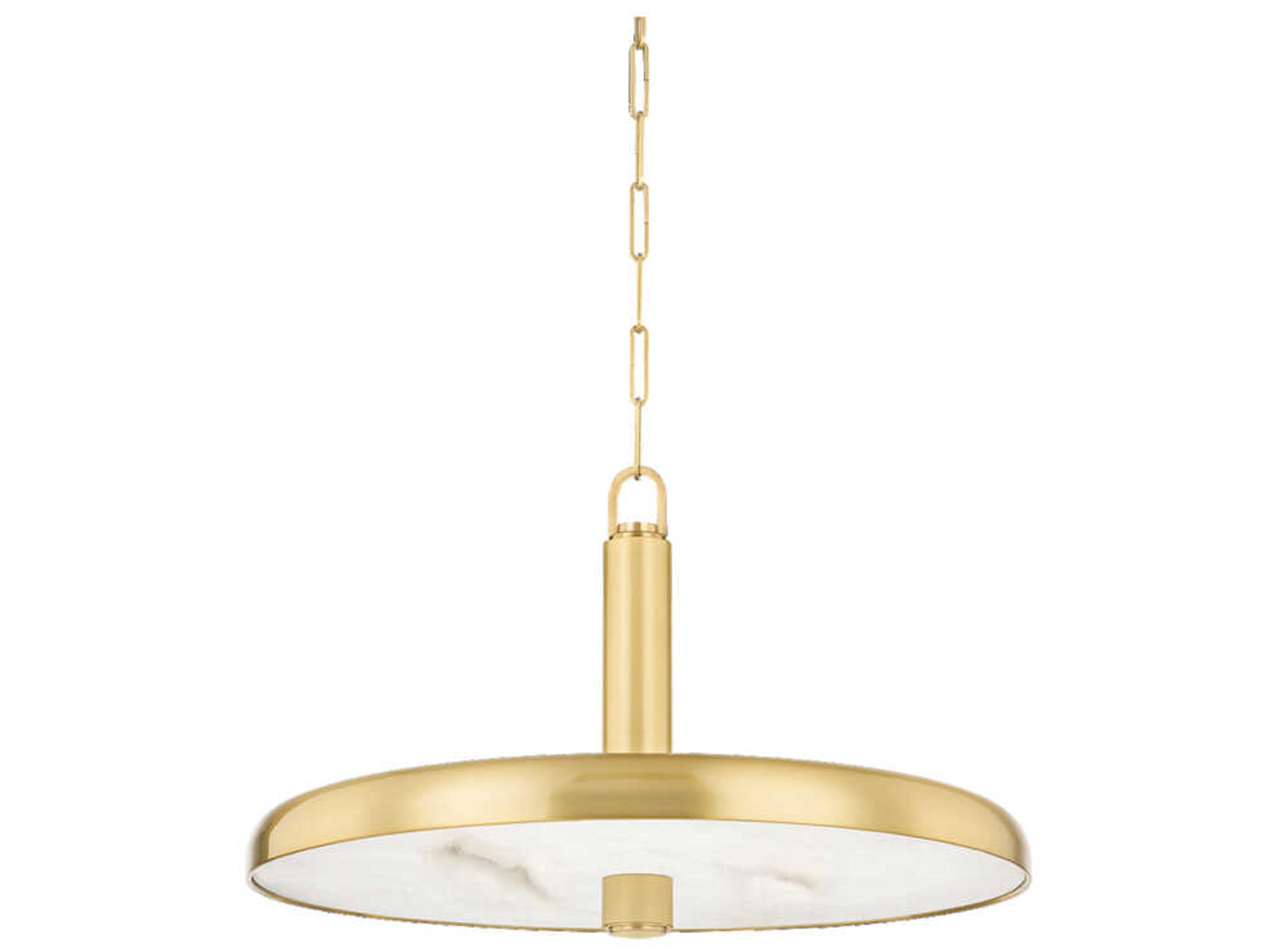 Reynolds 1-Light Aged Brass Glass LED Round Pendant