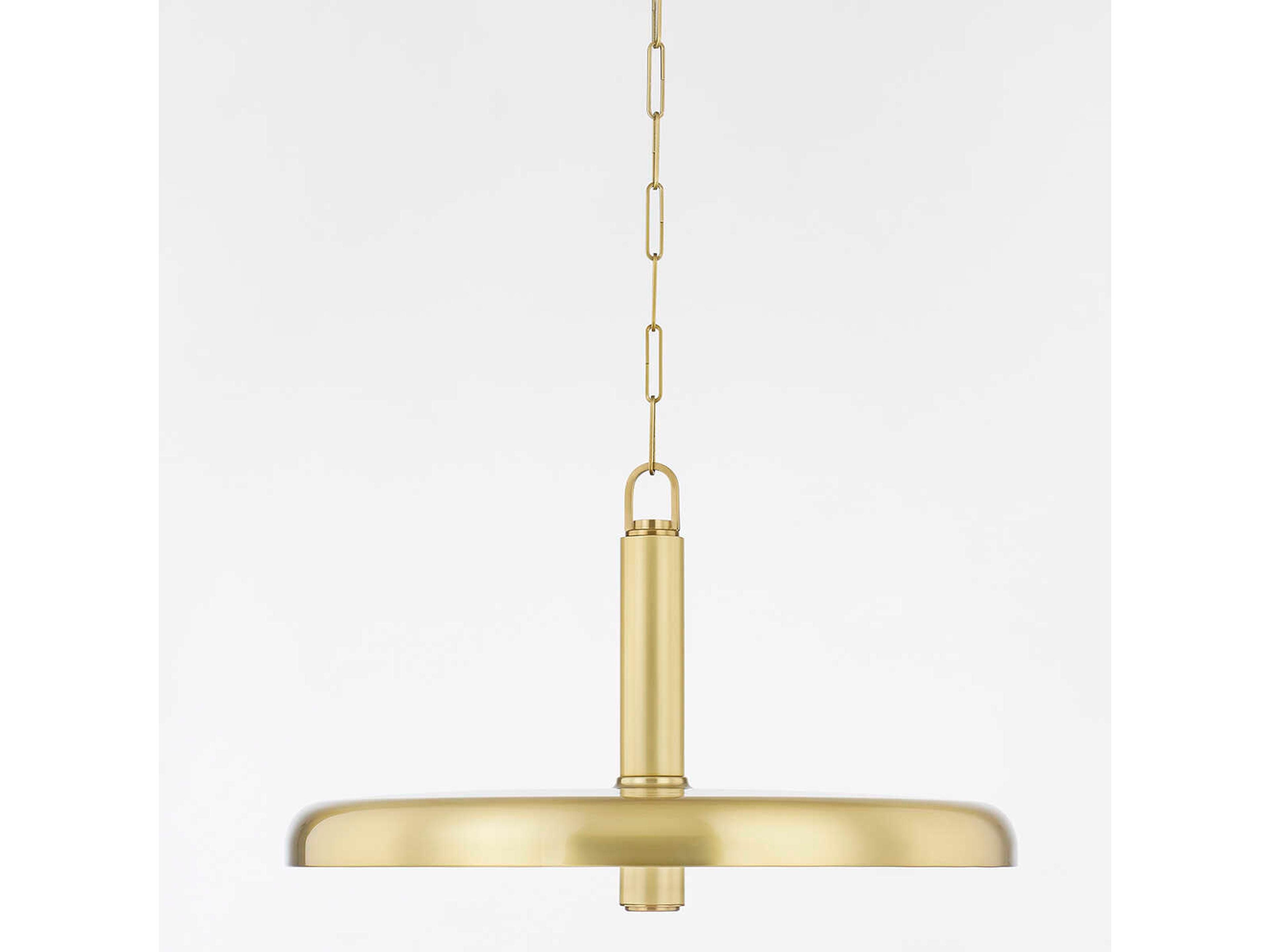 Hudson Valley Reynolds 1-Light Aged Brass Glass LED Round Pendant