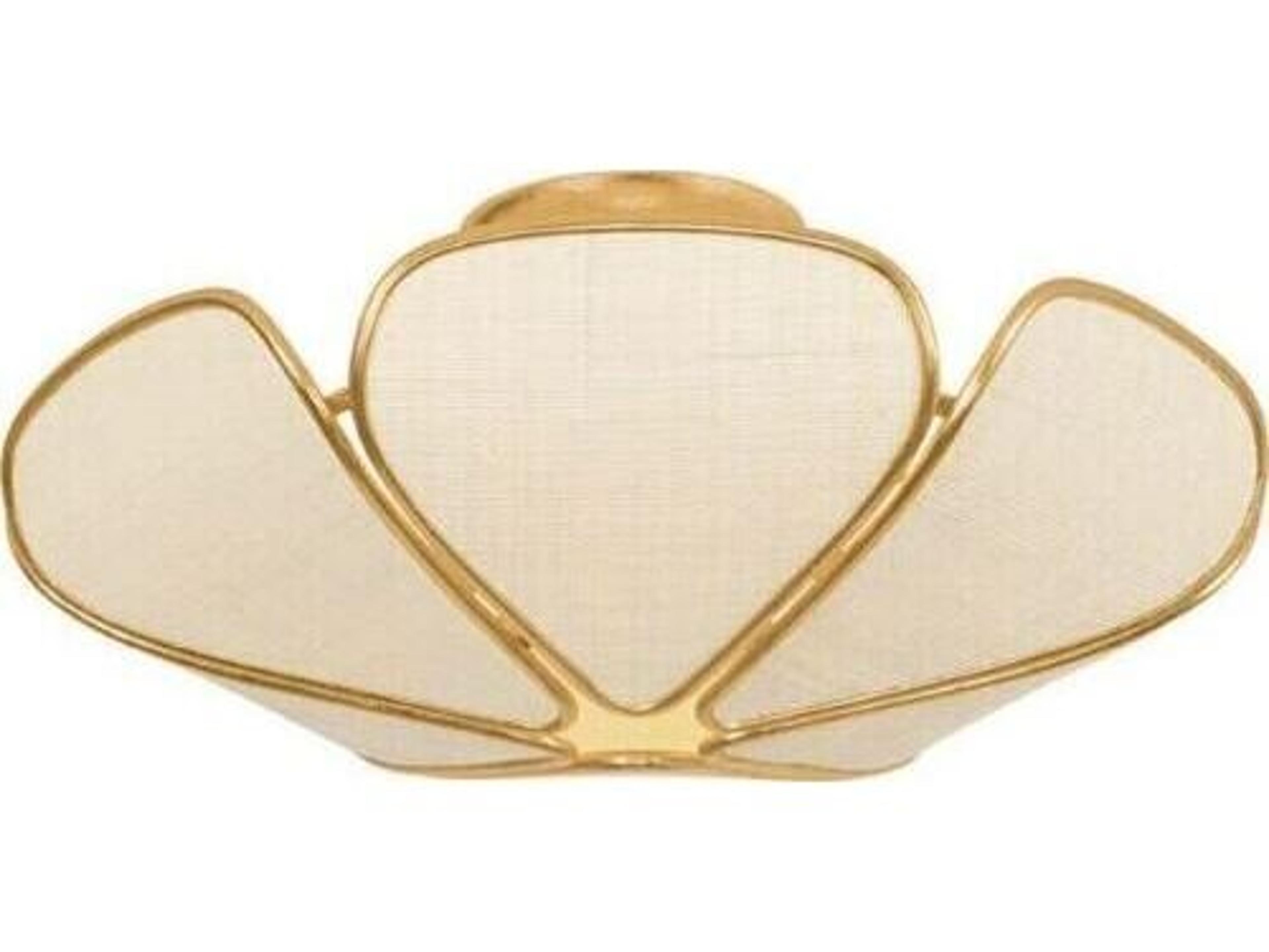 Bayville 3-Light Vintage Gold Leaf Semi Flush Mount