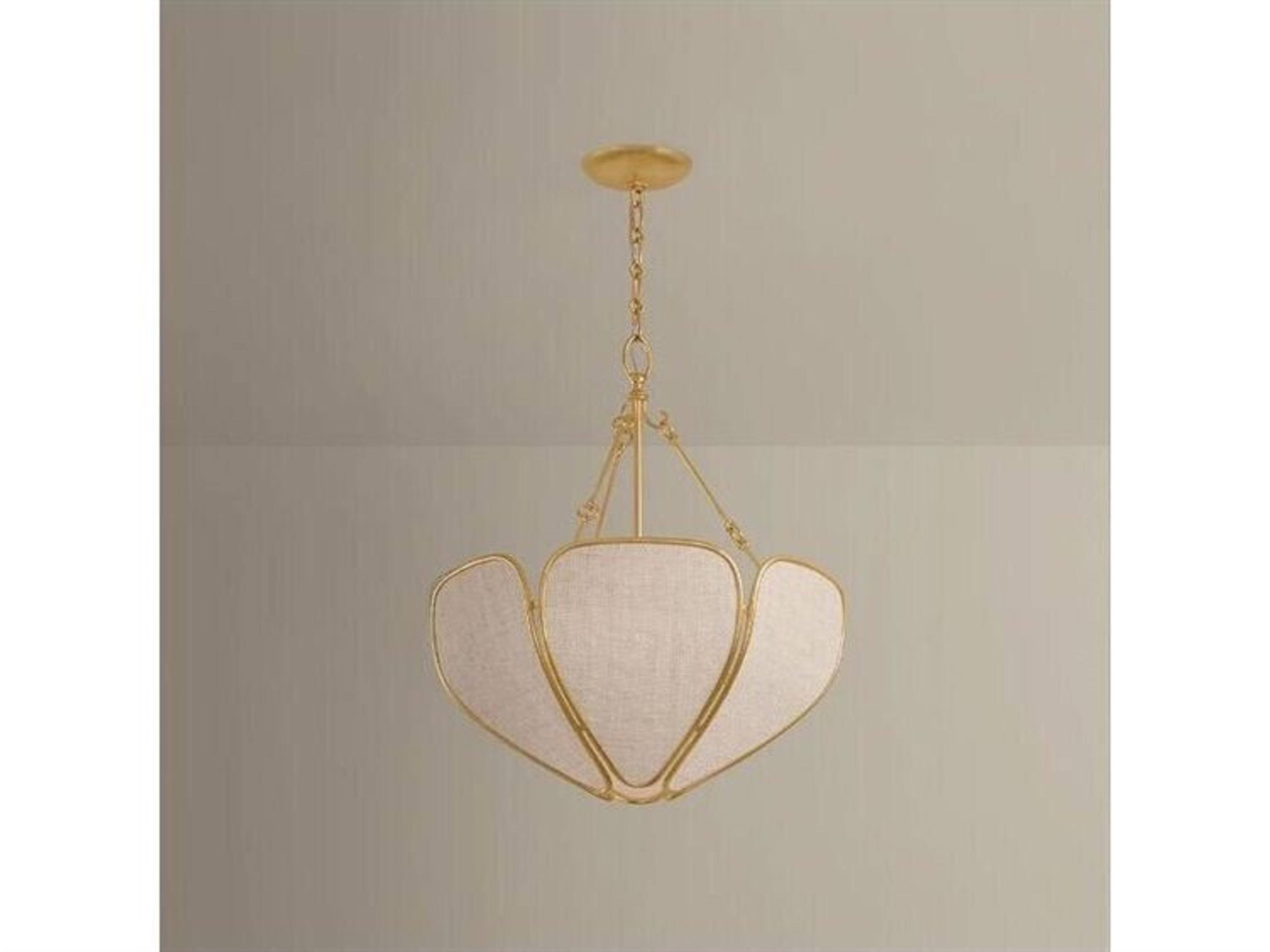Hudson Valley Bayville 3-Light Vintage Gold Leaf Pendant