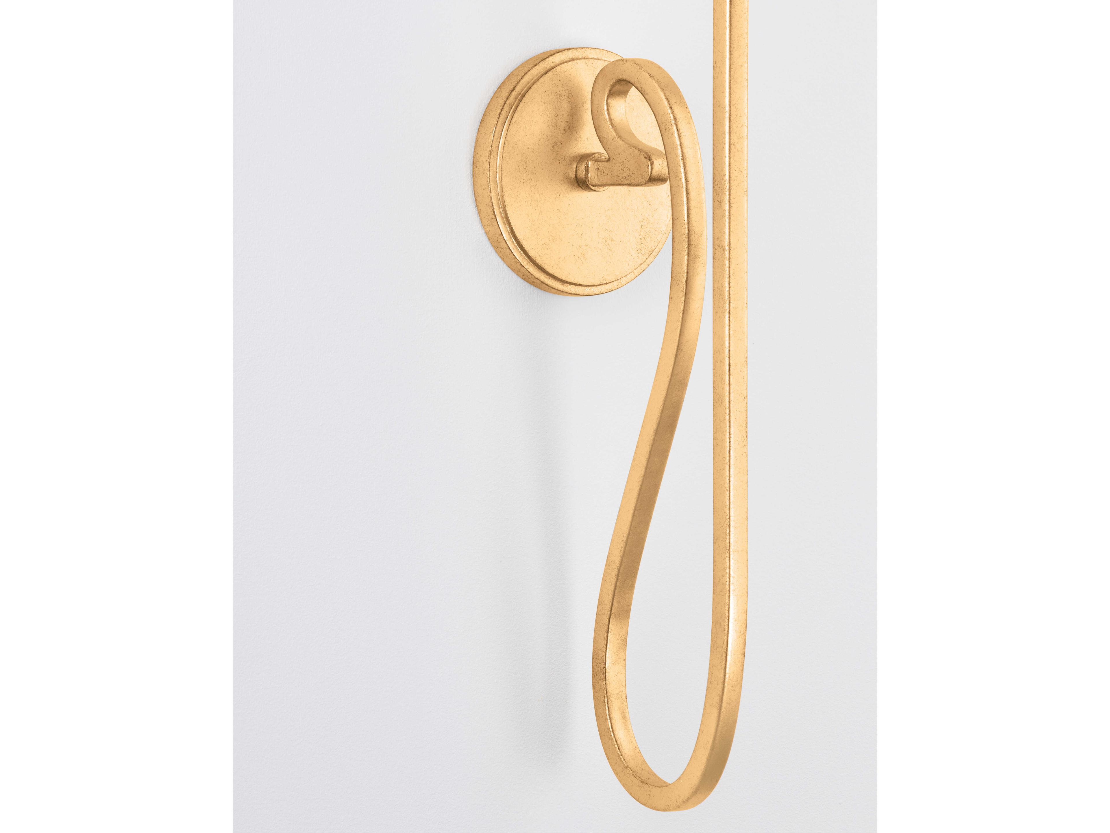 Hudson Valley Elmhurst 1-Light Vintage Gold Leaf Wall Sconce