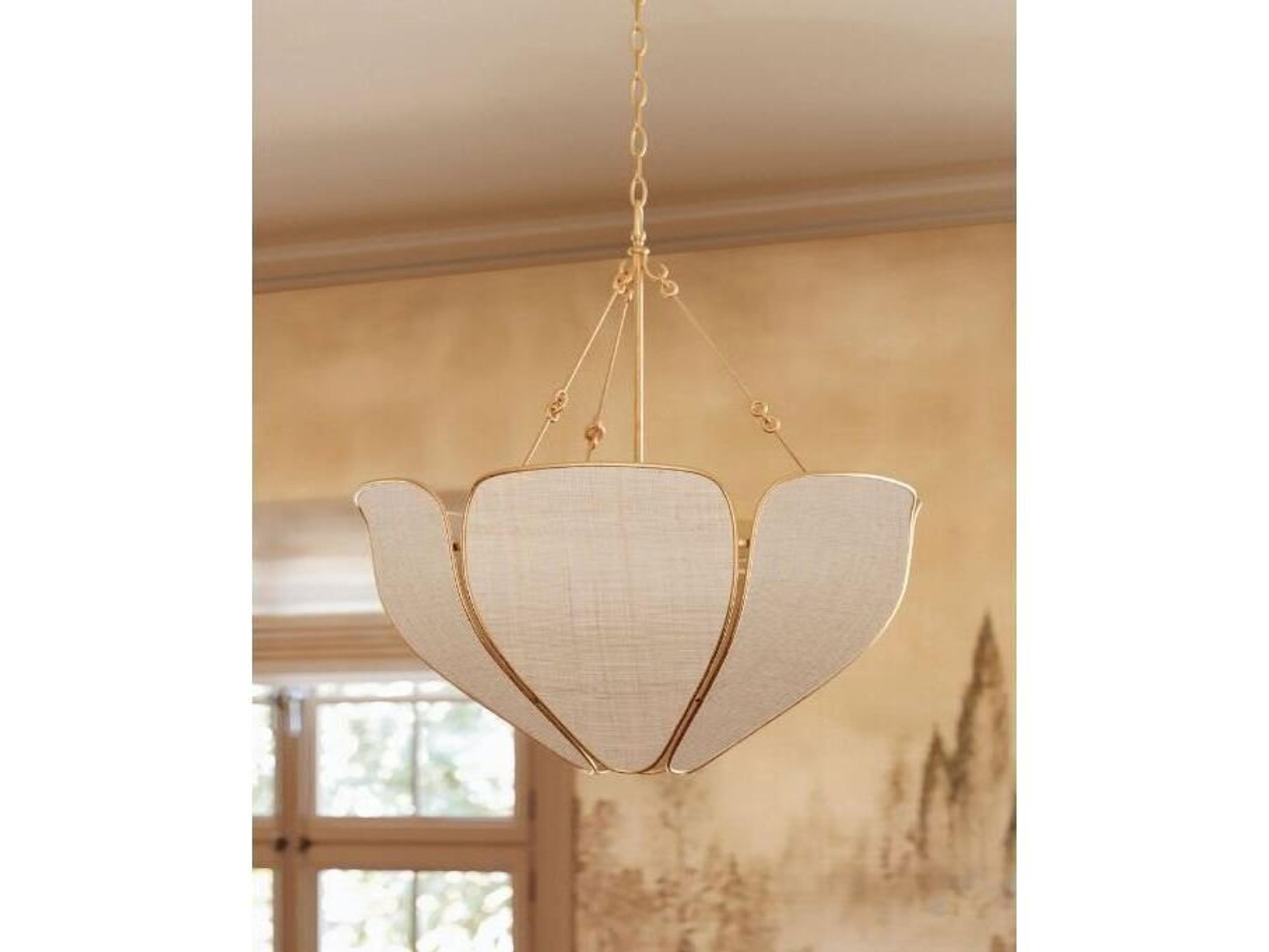 Hudson Valley Bayville 6-Light Vintage Gold Leaf Pendant