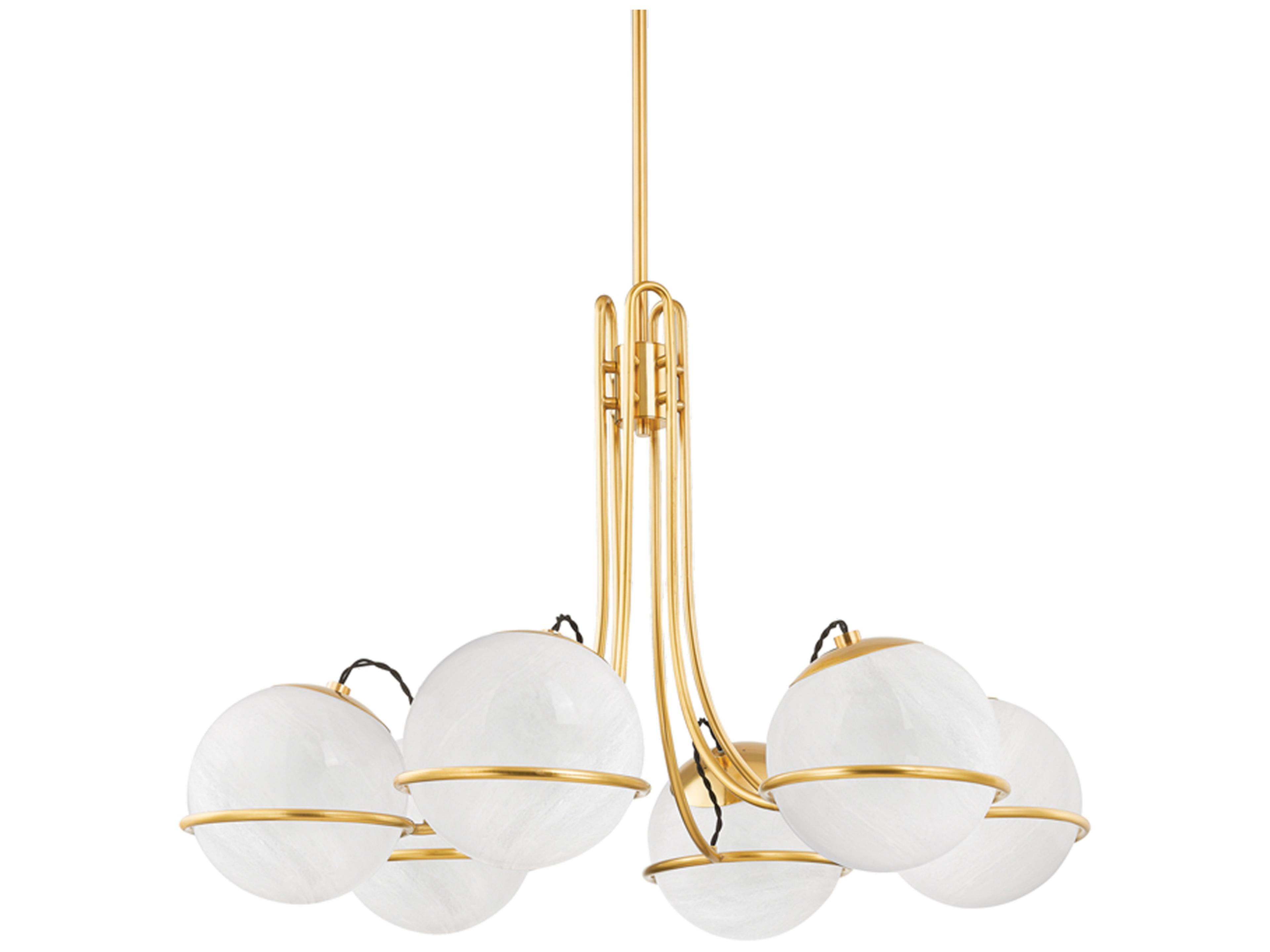Hingham 6-Light Aged Brass Globe Chandelier